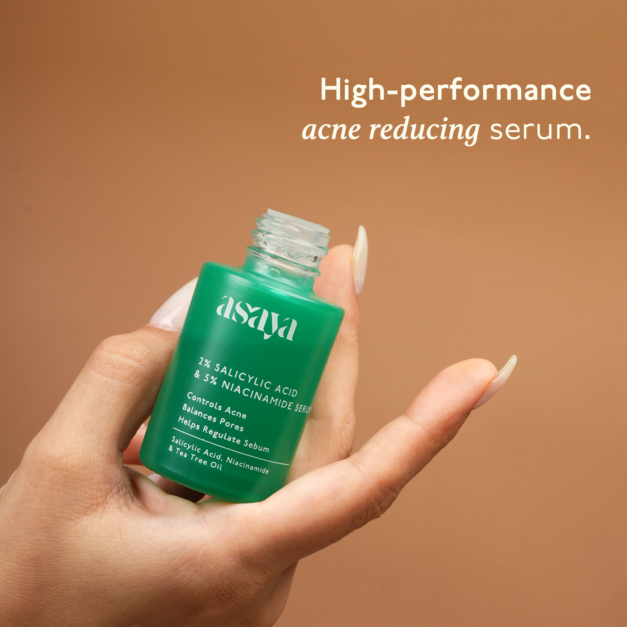 Asaya 2% Salicylic Acid Face Serum For Active Acne & Sebum Control With 5% Niacinamide & Tea Tree Oil