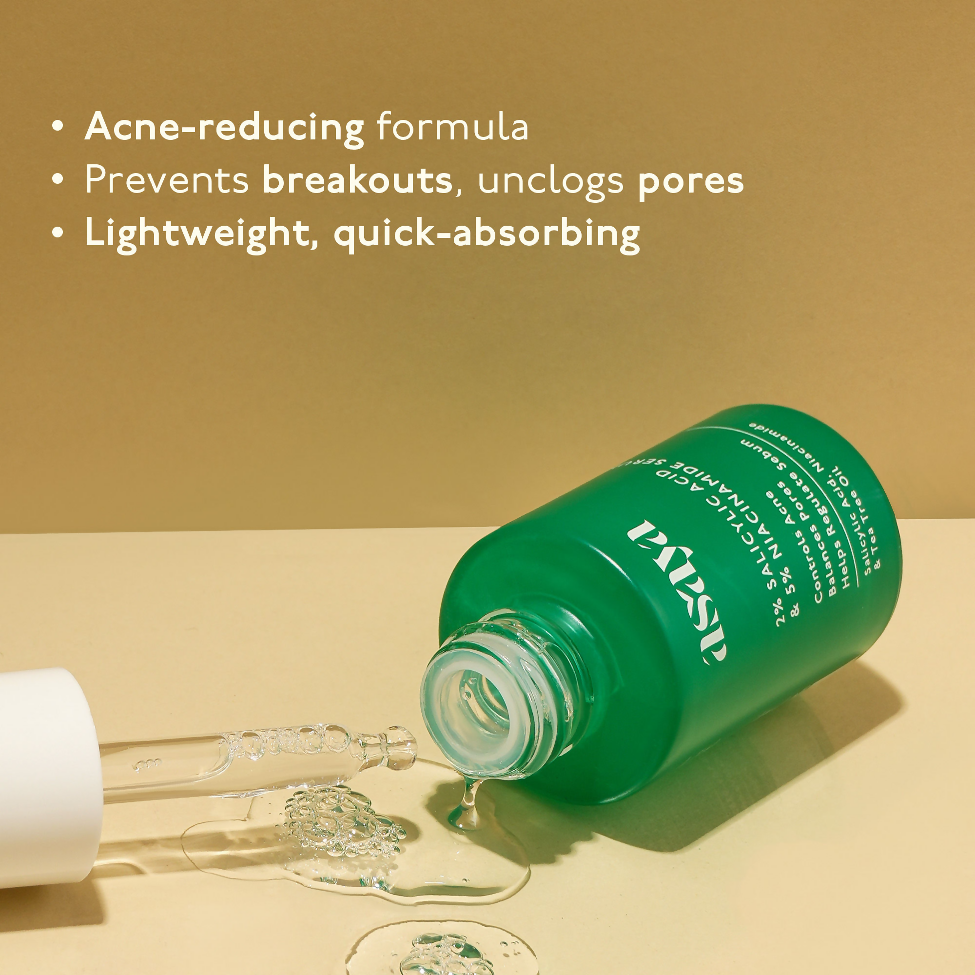 Asaya 2% Salicylic Acid Face Serum For Active Acne & Sebum Control With 5% Niacinamide & Tea Tree Oil