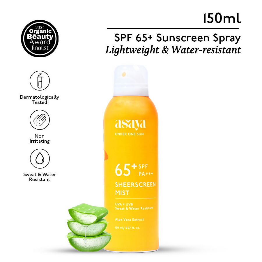 Asaya Broadspectrum Sunscreen Spray SPF 50+, Waterproof Spray Sunscreen For Face & Body