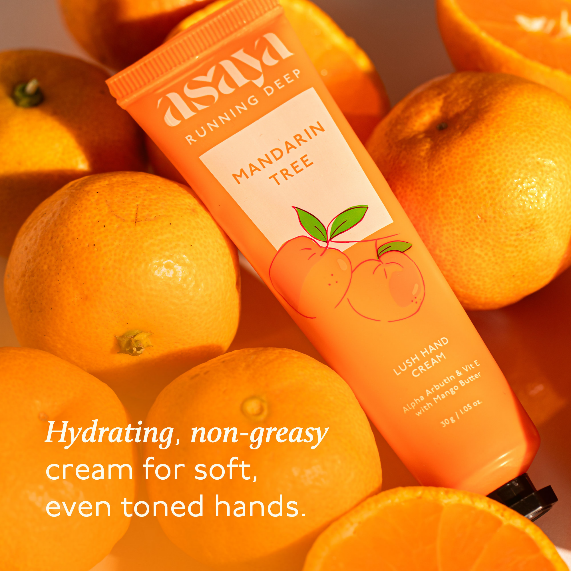 Asaya Mandarin Hand Cream Softens Dry, Rough Hands For Men & Women