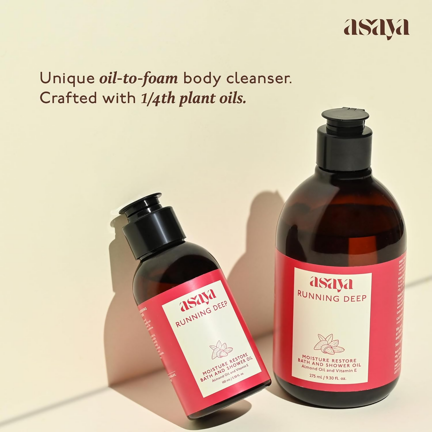 Asaya Deep Moisture Bath & Shower Oil Rejuvenates & Hydrates For All Skin Types