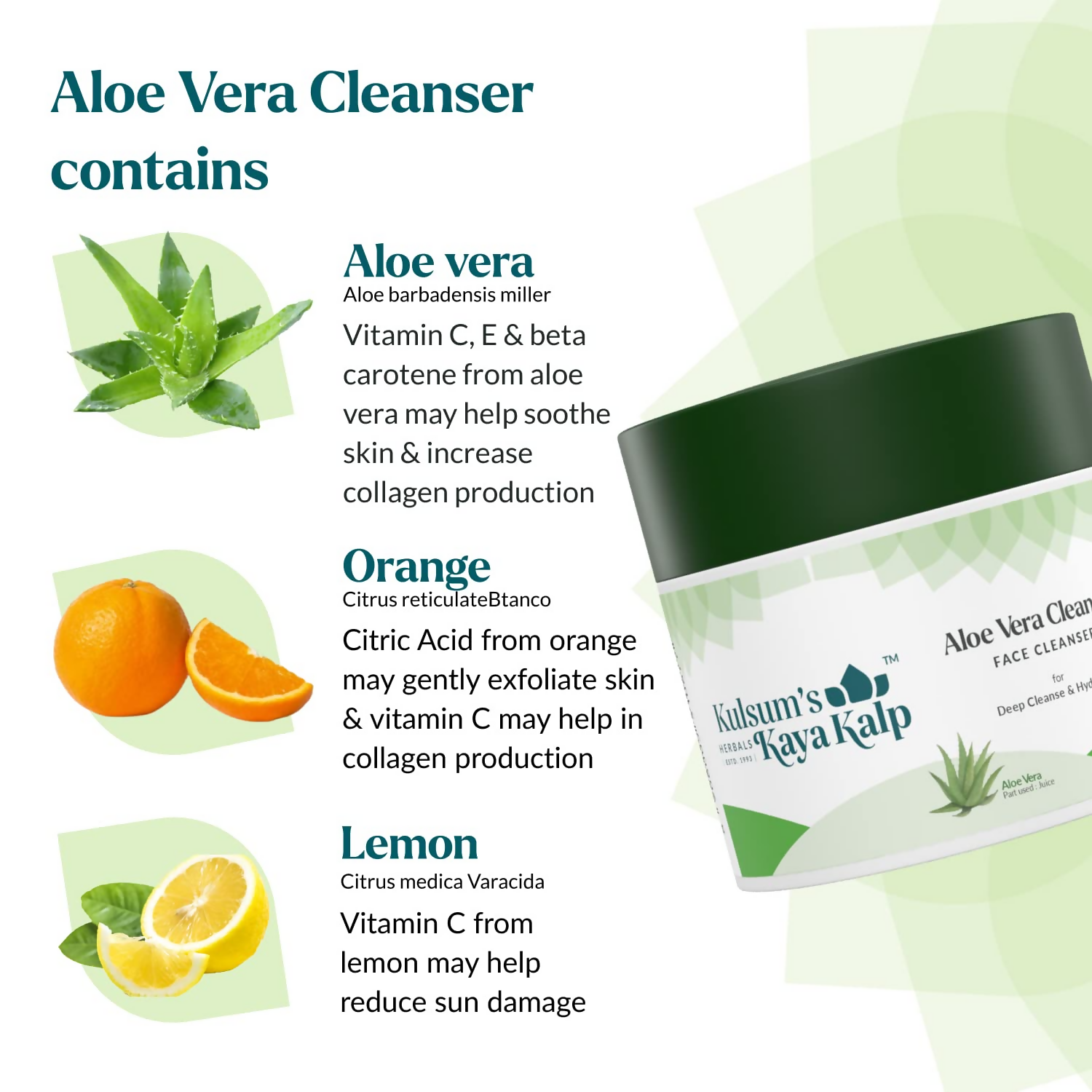 Kulsum's Kaya Kalp Aloe Vera Cleanser For Deep Cleanse & Hydration