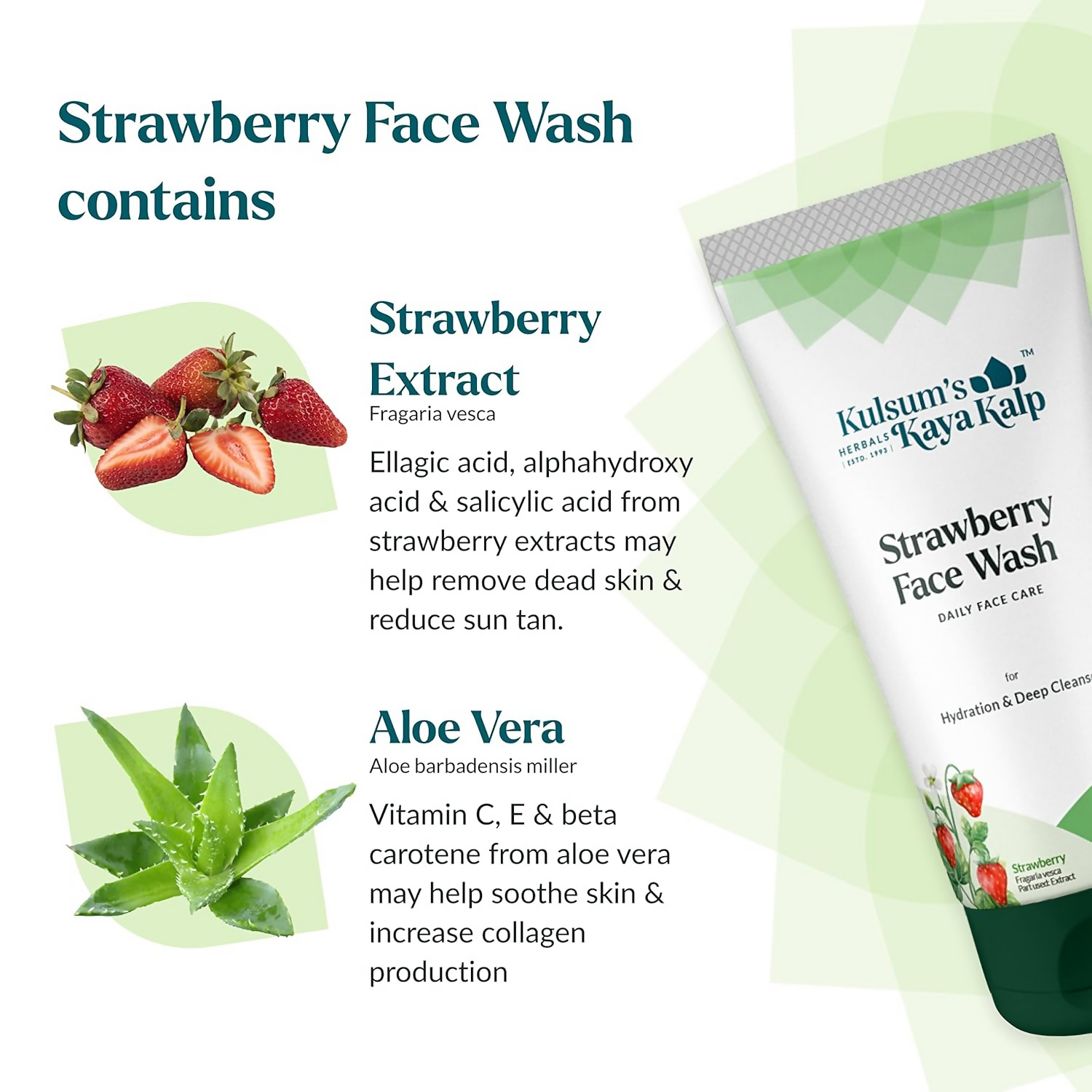 Kulsum's Kaya Kalp Straberry Face Wash For Hydration & Deep Cleanse