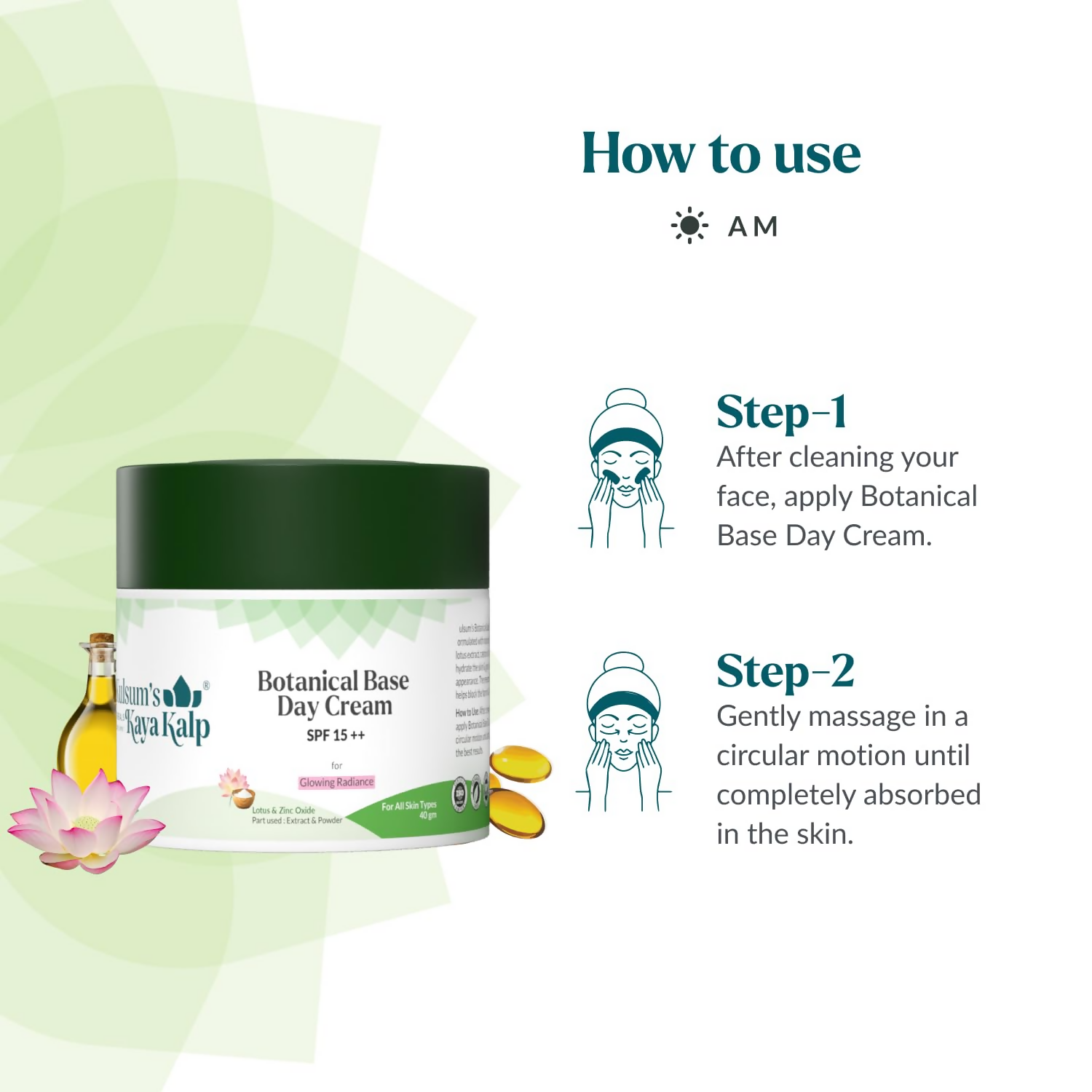 Kulsum's Kaya Kalp Botanical Base Day Cream SPF 15++ For Glowing Radiance