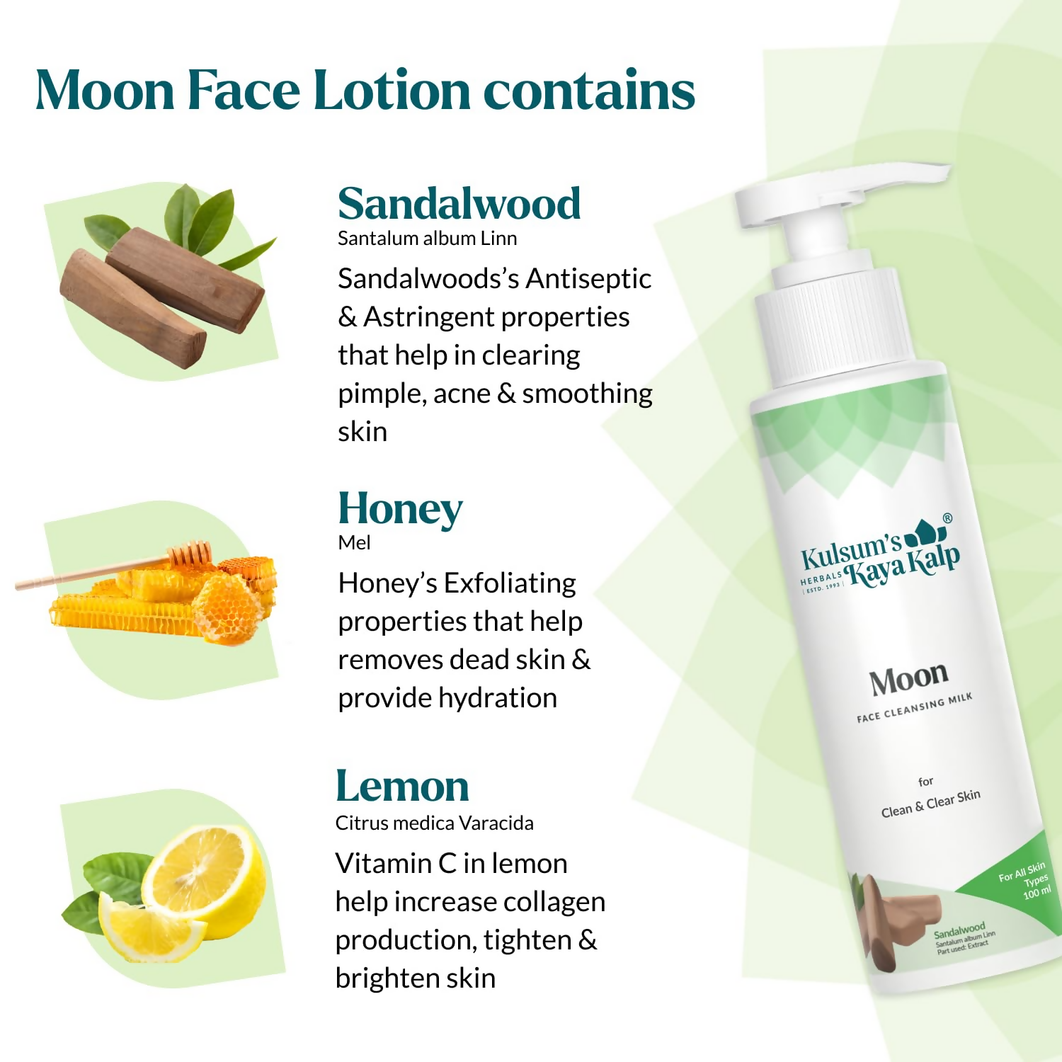 Kulsum's Kaya Kalp Moon Face Cleansing Milk For Clean & Clear Skin