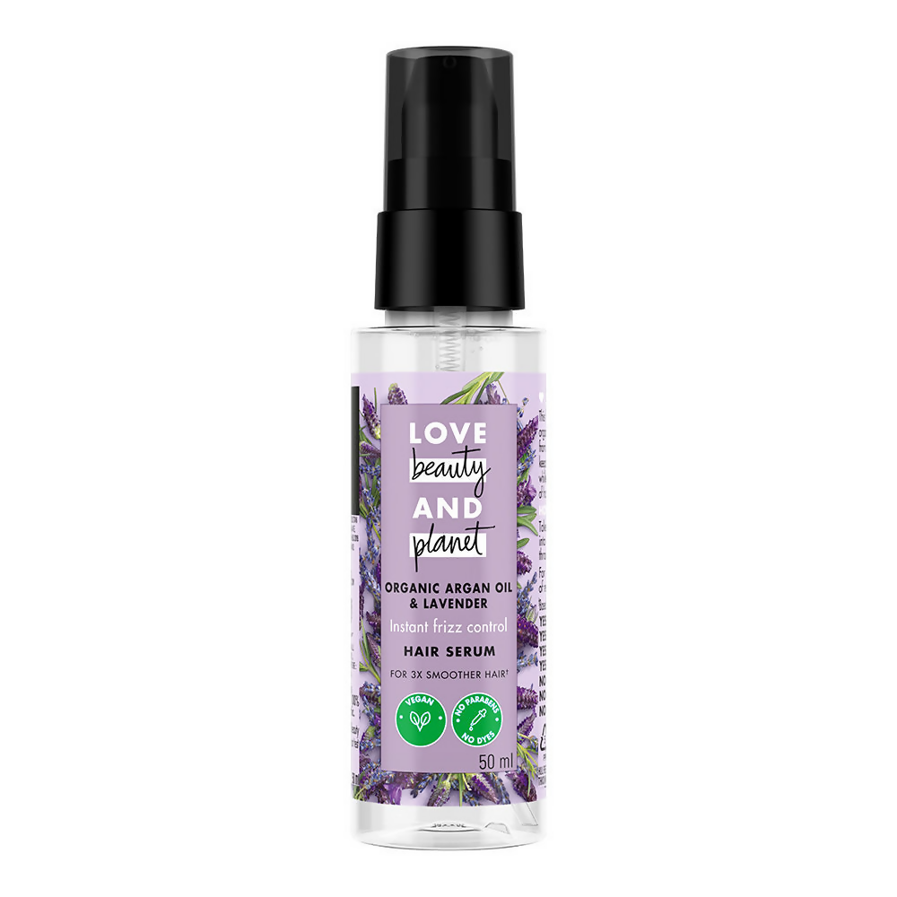 Love Beauty And Planet Argan Oil And Lavender Anti Frizz Shampoo Conditioner & Hair Serum Combo