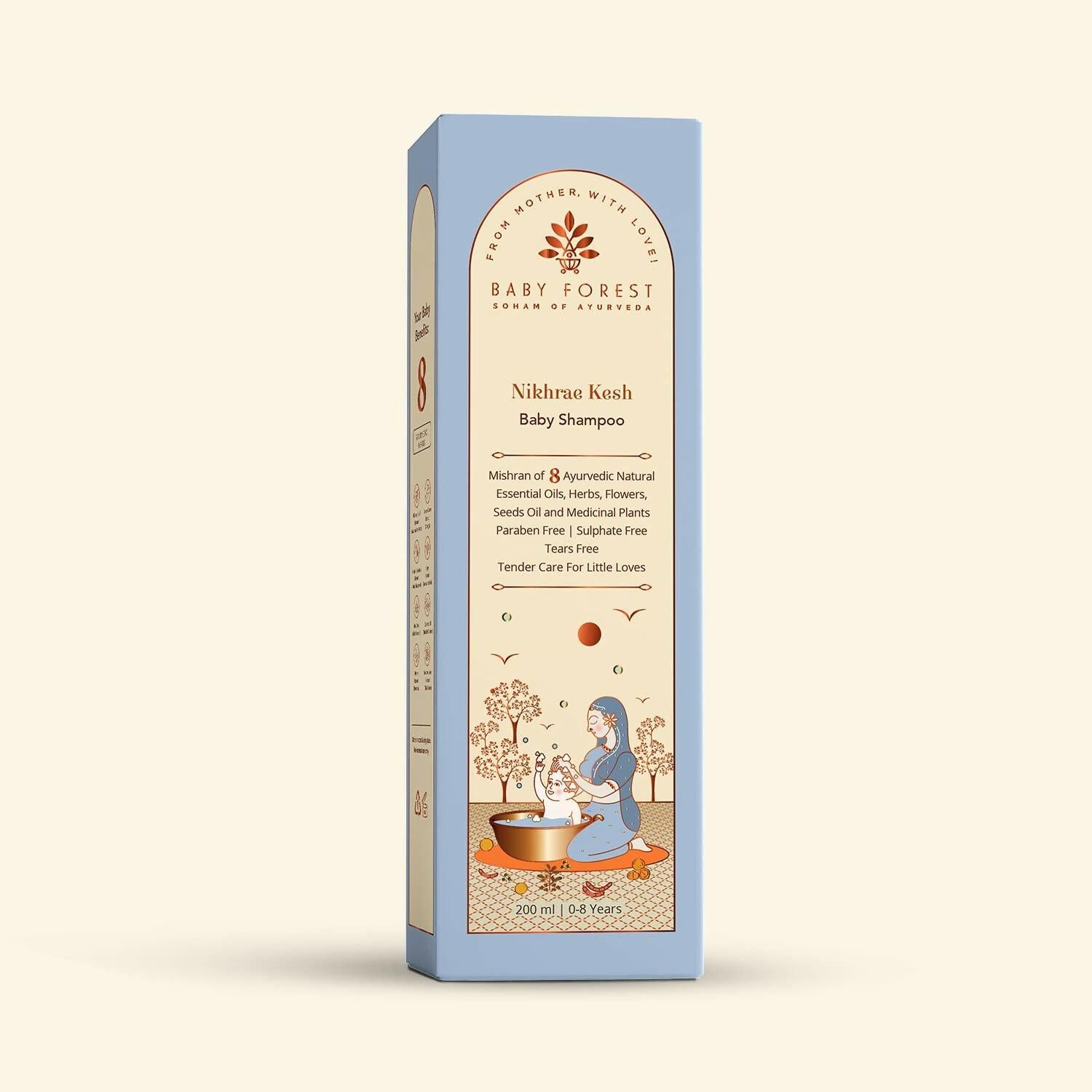 Baby Forest Nikhrae Kesh Baby Shampoo Contains 8 Ayurvedic Natural Essential Oils, Herbs, Flowers, Seeds oil
