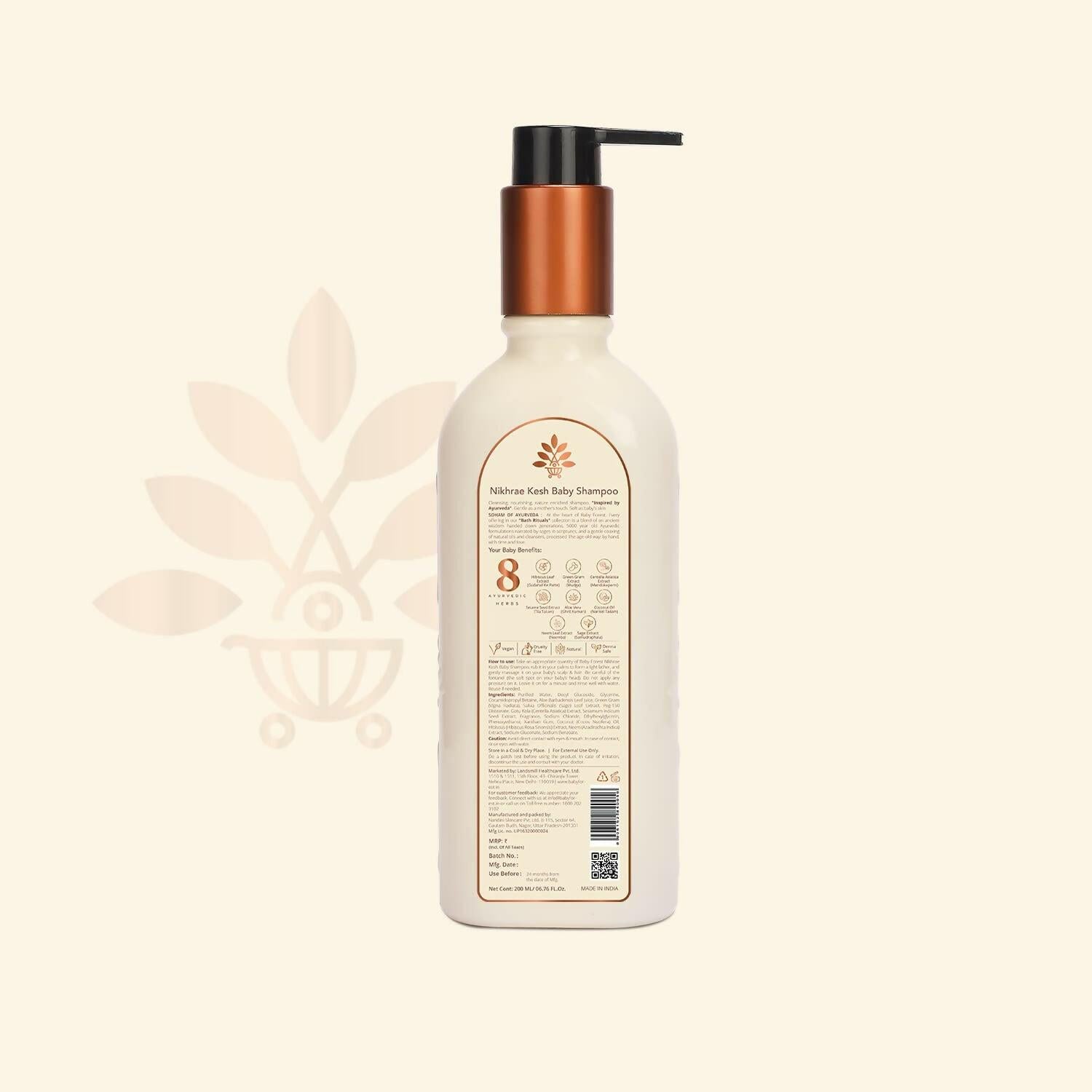 Baby Forest Nikhrae Kesh Baby Shampoo Contains 8 Ayurvedic Natural Essential Oils, Herbs, Flowers, Seeds oil