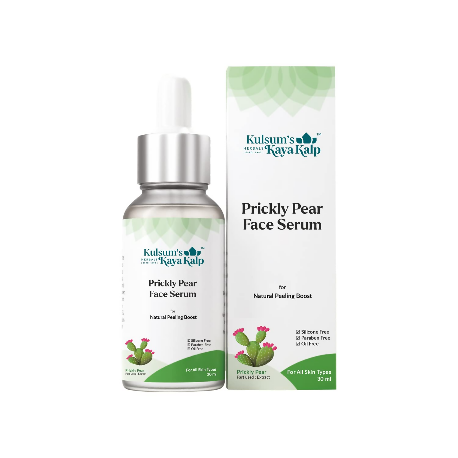 Kulsum's Kaya Kalp Prickly Pear Face Serum For Natural Peeling Boost