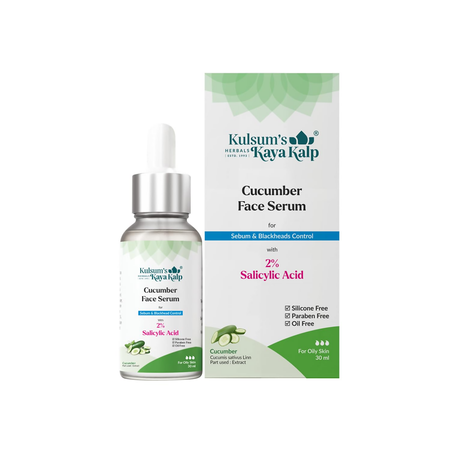 Kulsum's Kaya Kalp Cucumber Face Serum For Sebum & Blackhead Control