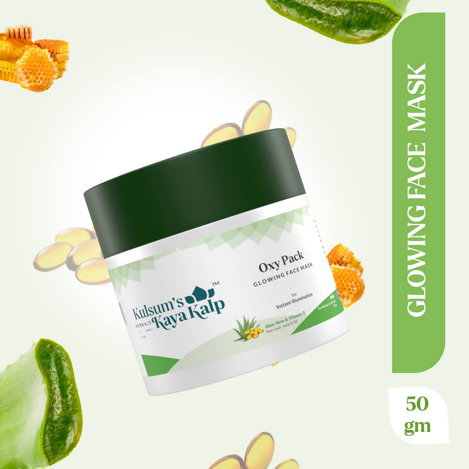 Kulsum's Kaya Kalp Oxy Pack With Wheat Germ Oil For Natural Glow & Hydration