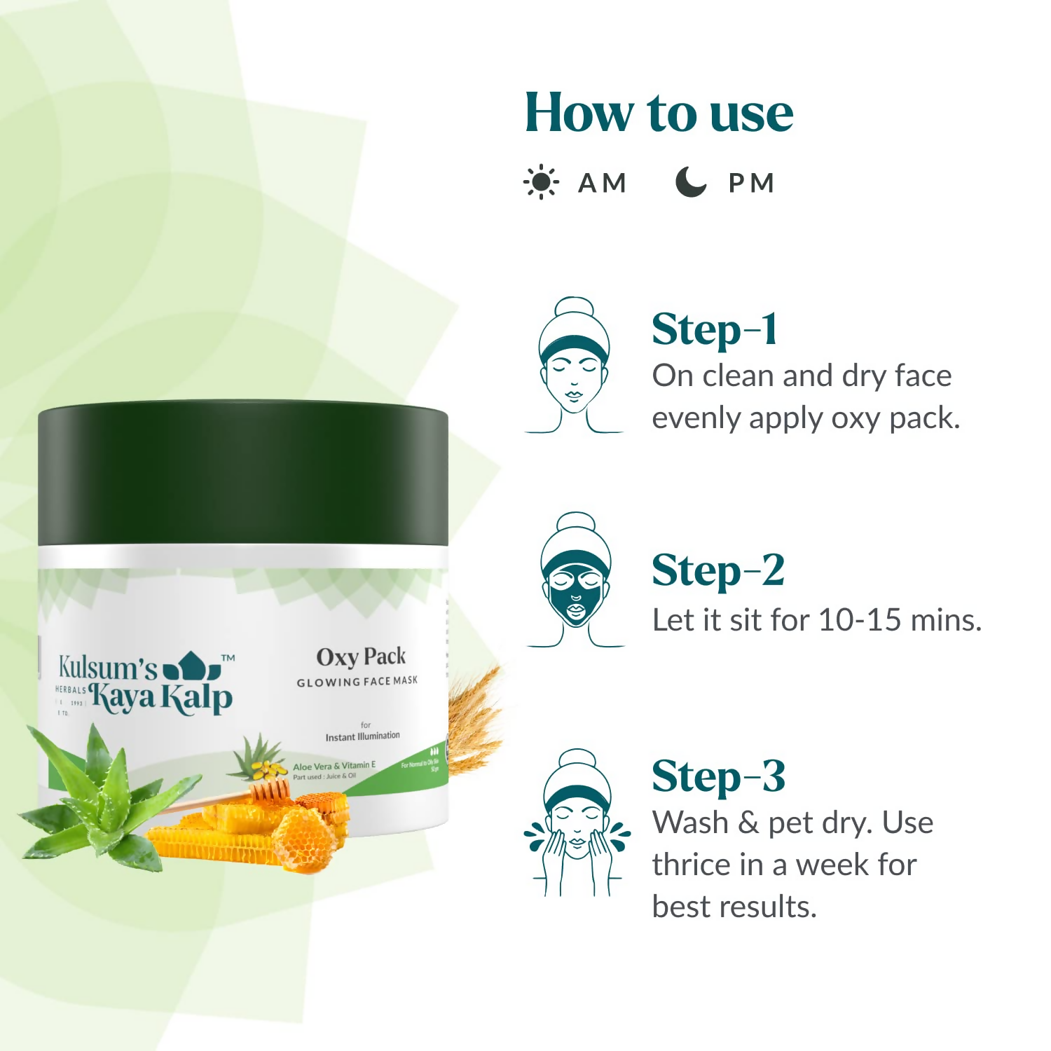 Kulsum's Kaya Kalp Oxy Pack With Wheat Germ Oil For Natural Glow & Hydration