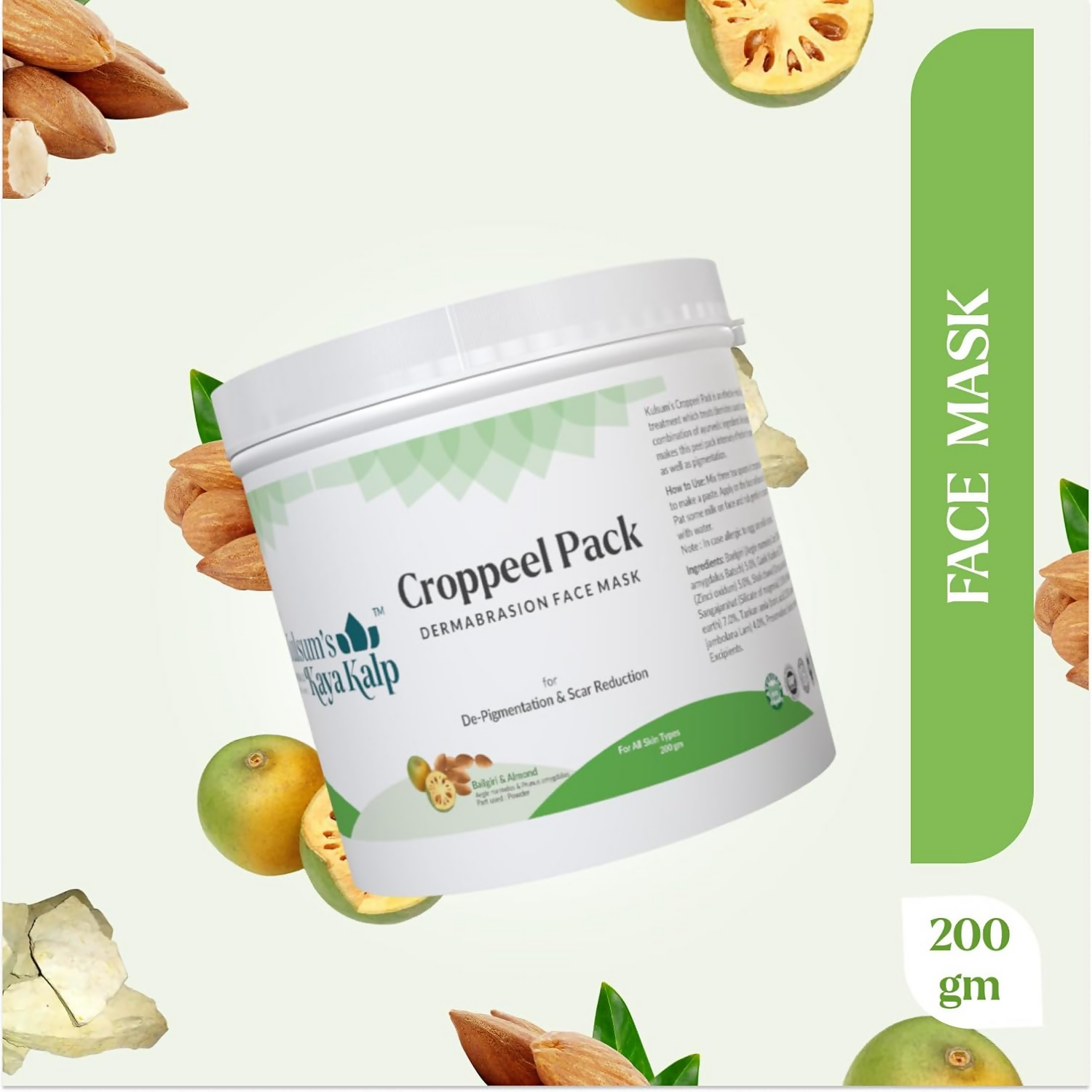 Kulsum's Kaya Kalp Croppeel Pack For De-pigmentation & Scar Reduction
