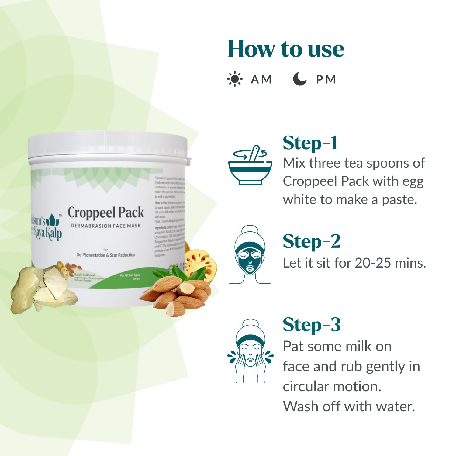 Kulsum's Kaya Kalp Croppeel Pack For De-pigmentation & Scar Reduction