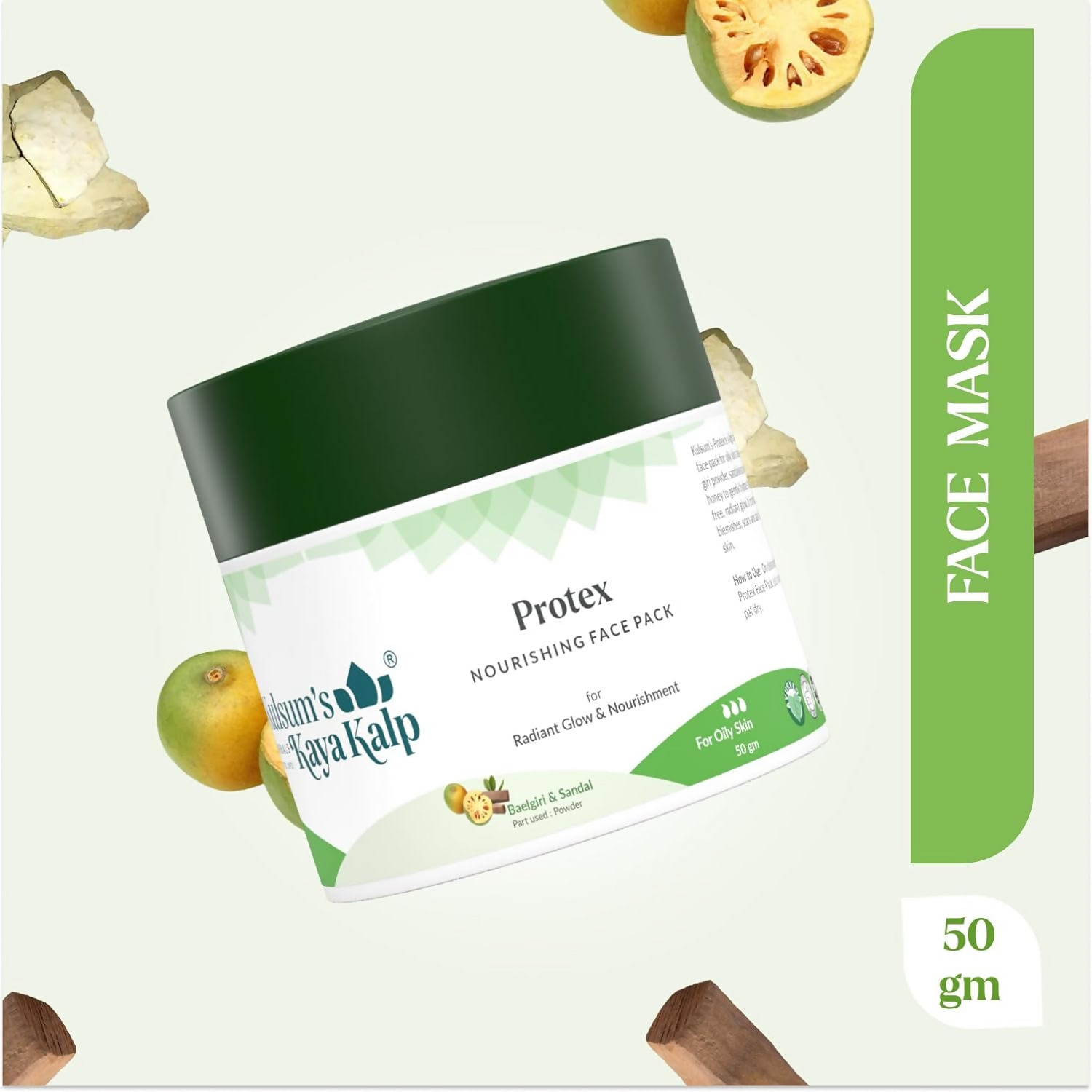 Kulsum's Kaya Kalp Protex Nourishing Face Pack With Baelgiri & Sandalwood