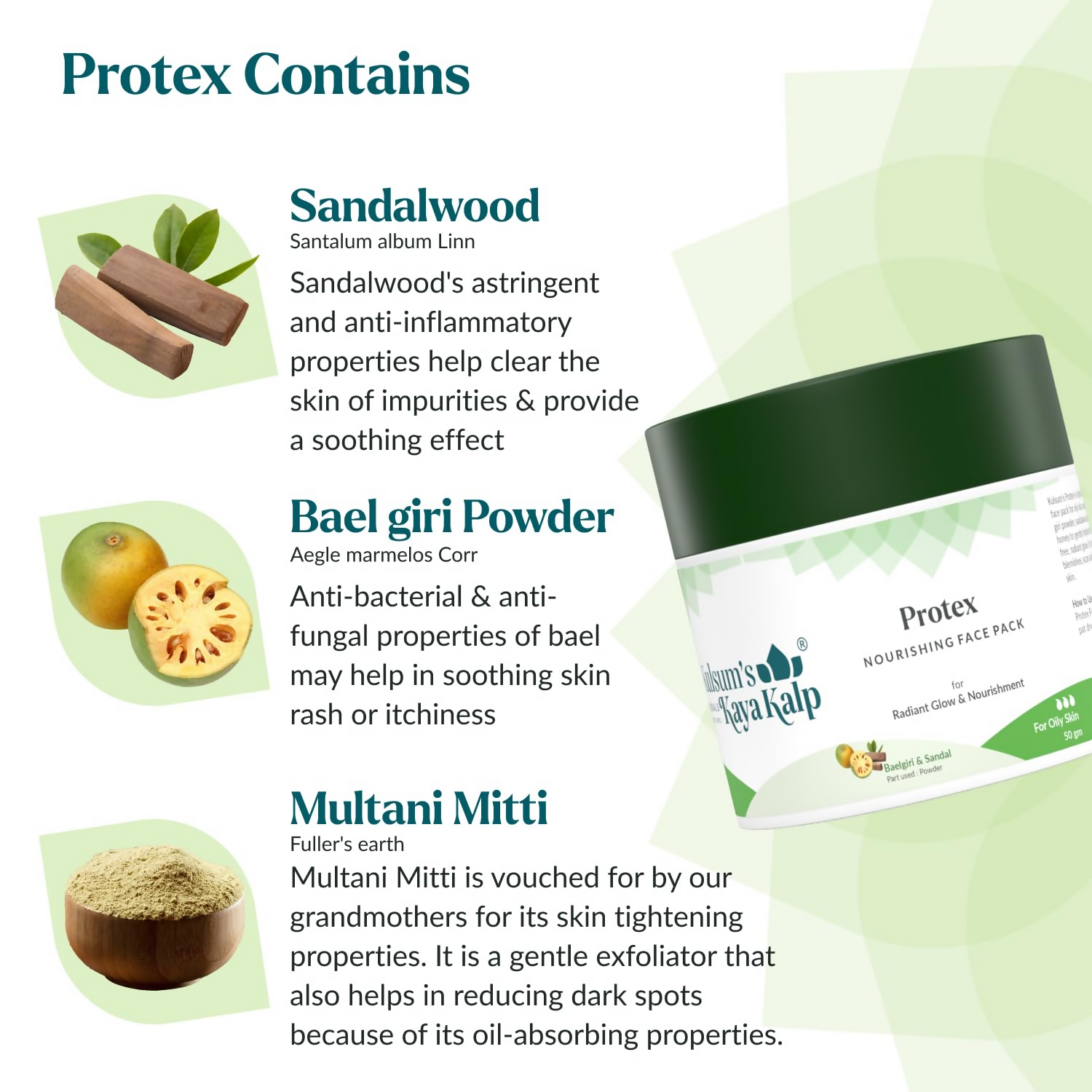 Kulsum's Kaya Kalp Protex Nourishing Face Pack With Baelgiri & Sandalwood