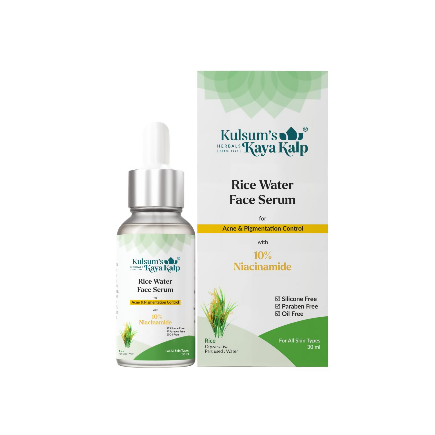 Kulsum's Kaya Kalp Rice Water Face Serum For Acne & Pigmentation Control