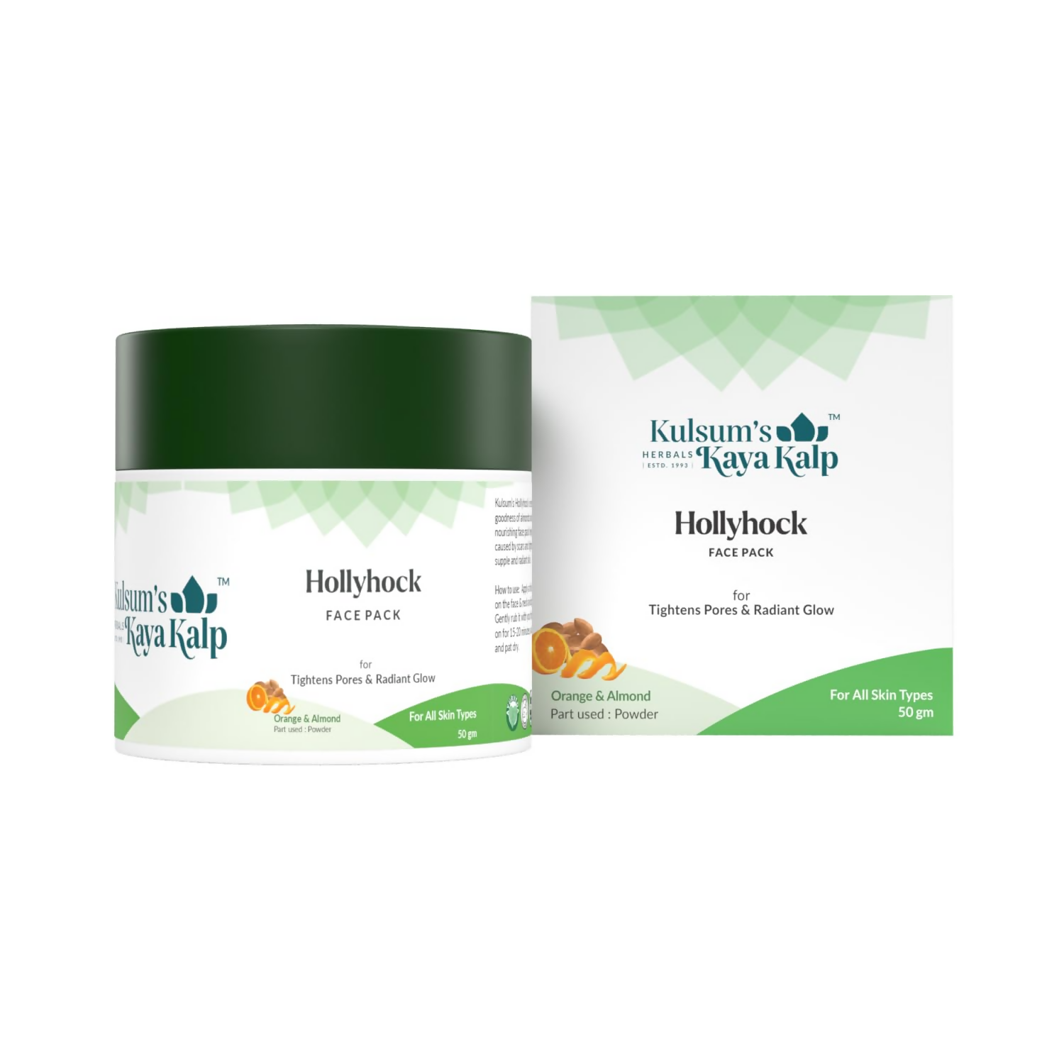 Kulsum's Kaya Kalp Hollyhock Face Pack For Tightens Pores & Radiant Glow