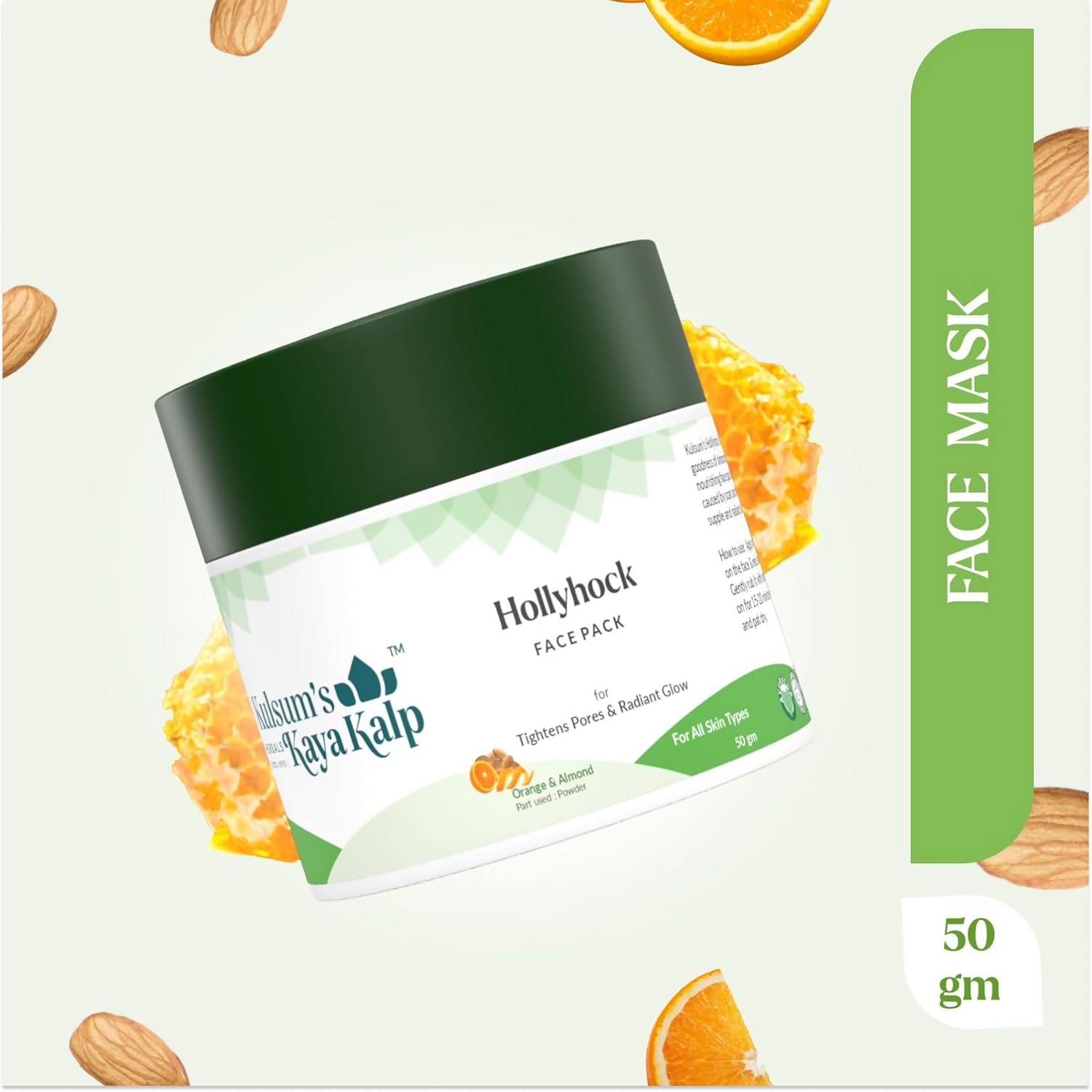 Kulsum's Kaya Kalp Hollyhock Face Pack For Tightens Pores & Radiant Glow