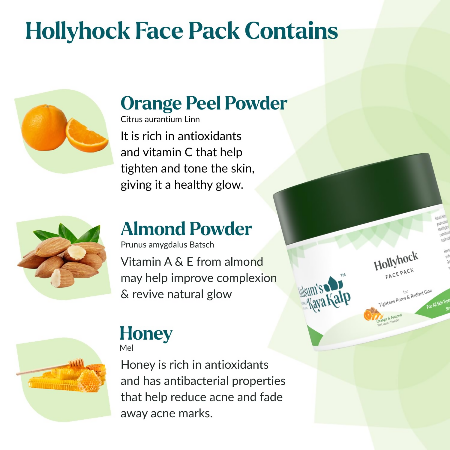 Kulsum's Kaya Kalp Hollyhock Face Pack For Tightens Pores & Radiant Glow