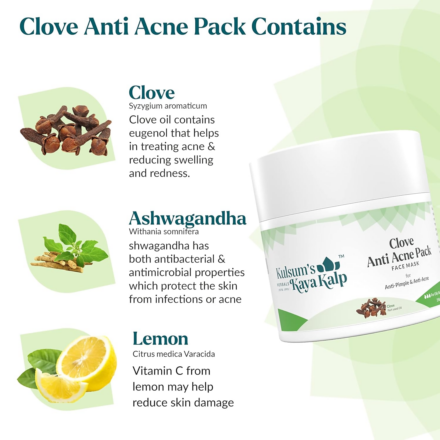 Kulsum's Kaya Kalp Clove Anti Acne Pack For Anti Pimple & Anti Acne