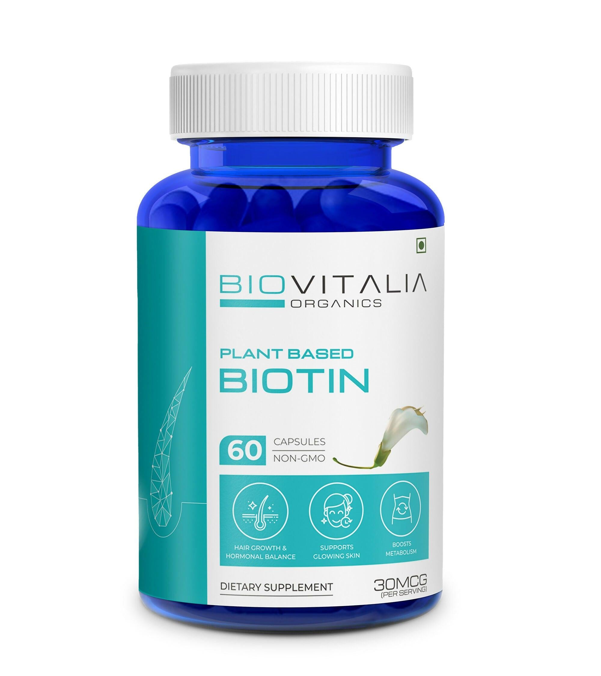 Biovitalia Organics Biotin Capsules Supports Hairs & Nails Growth