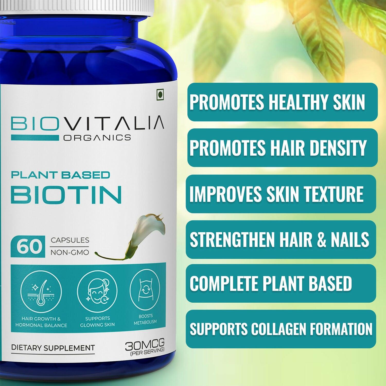 Biovitalia Organics Biotin Capsules Supports Hairs & Nails Growth