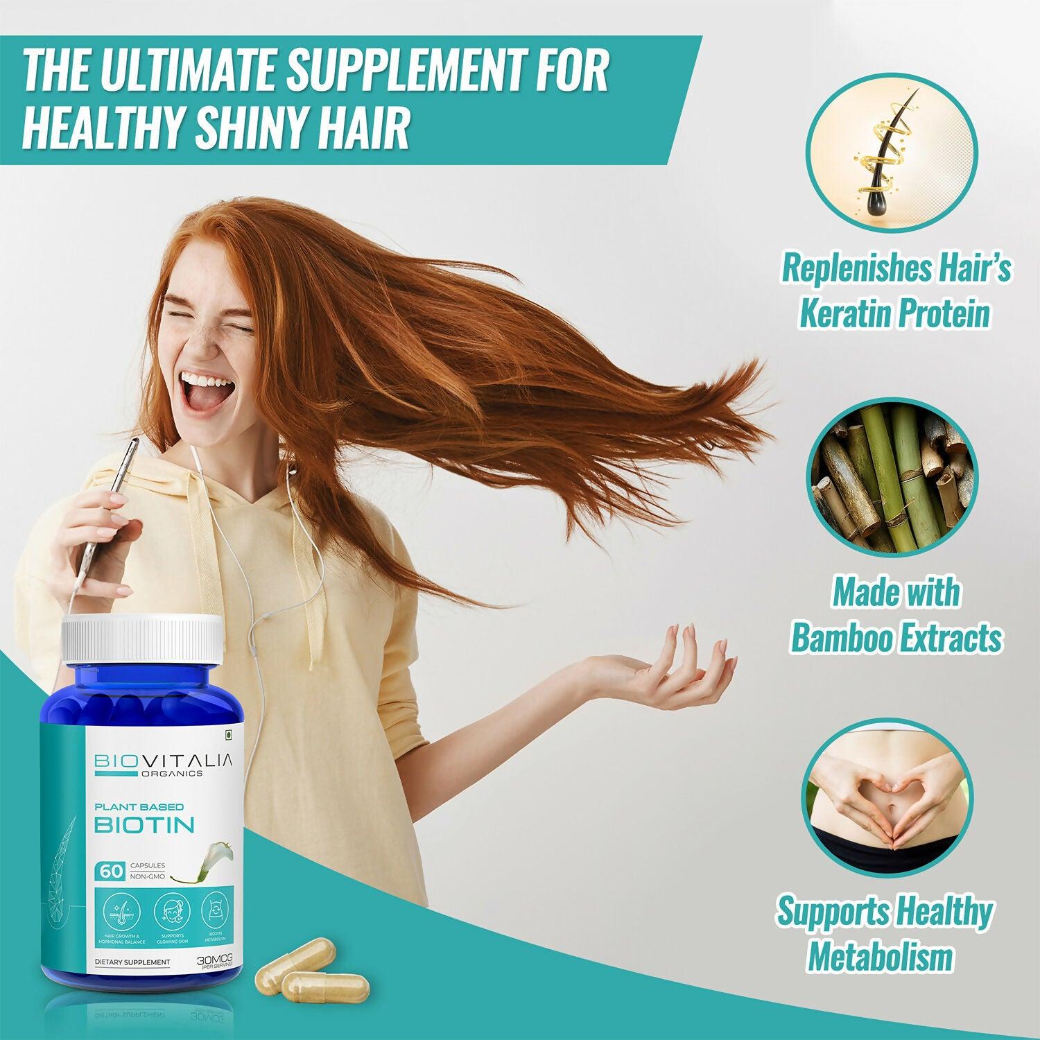Biovitalia Organics Biotin Capsules Supports Hairs & Nails Growth