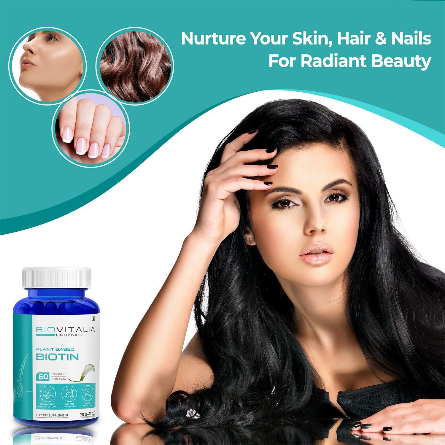 Biovitalia Organics Biotin Capsules Supports Hairs & Nails Growth