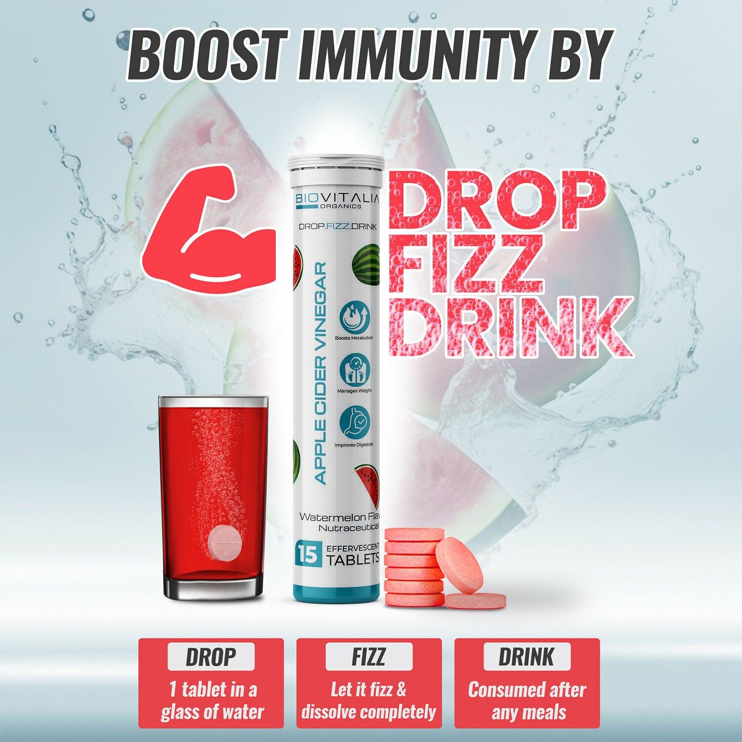Biovitalia Organics Apple Cider Vinegar Effervescent Tablets