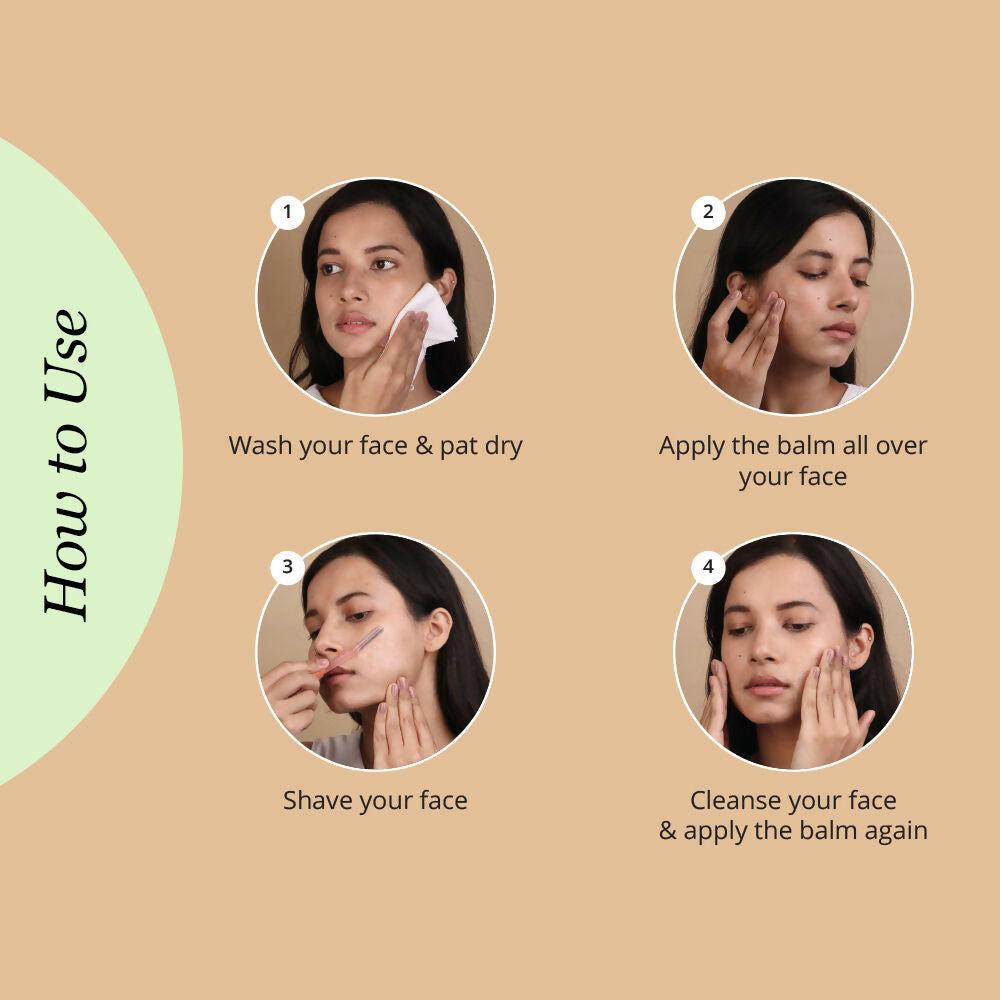 Carmesi Facial Shaving Balm for Women - 2-in-1 (Pre + Post-Shave) - Aloe Vera, Cucumber, Neem