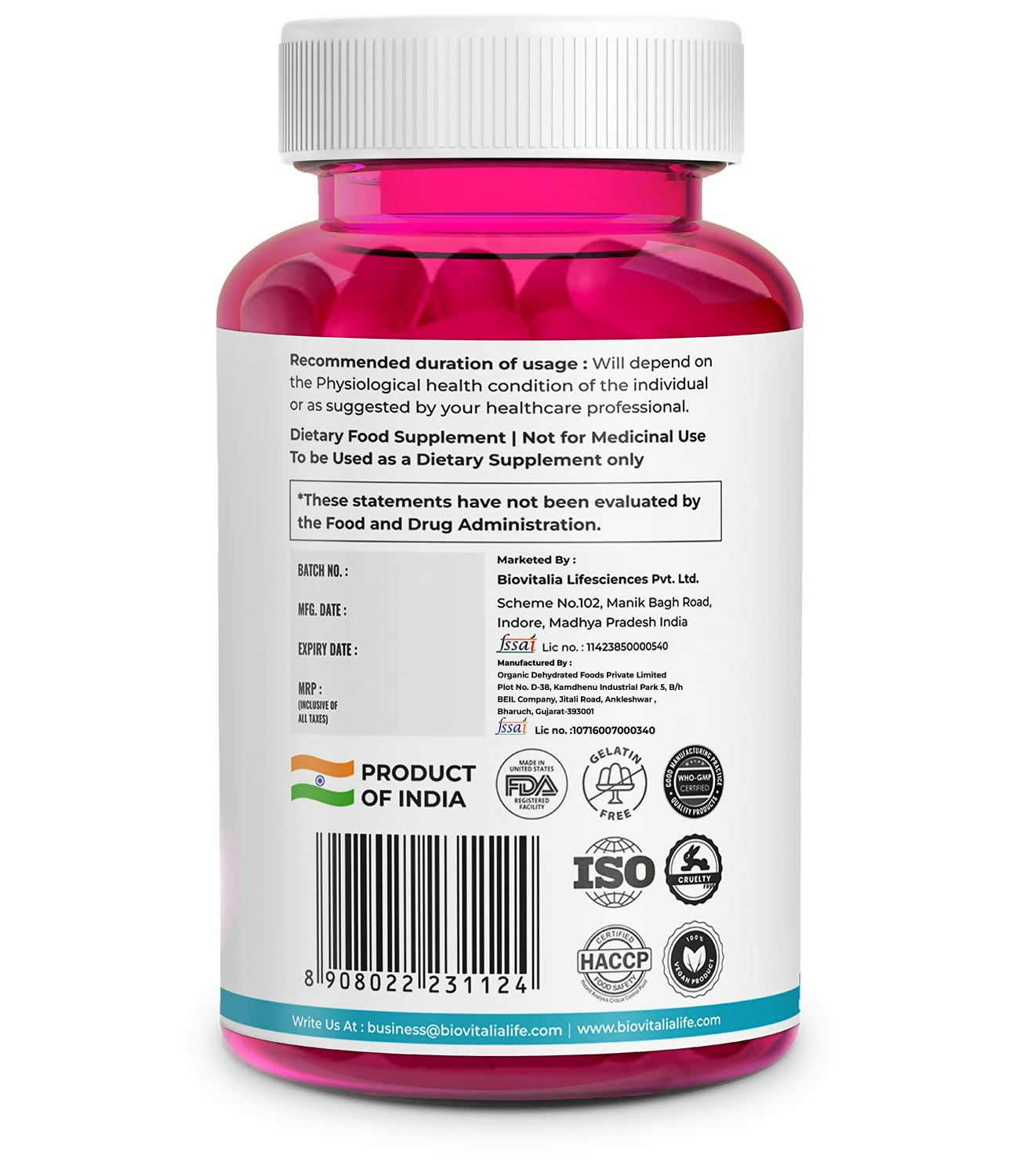 Biovitalia Organics Vitamin B-Complex Capsules For Hair Growth