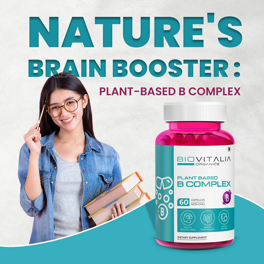 Biovitalia Organics Vitamin B-Complex Capsules For Hair Growth