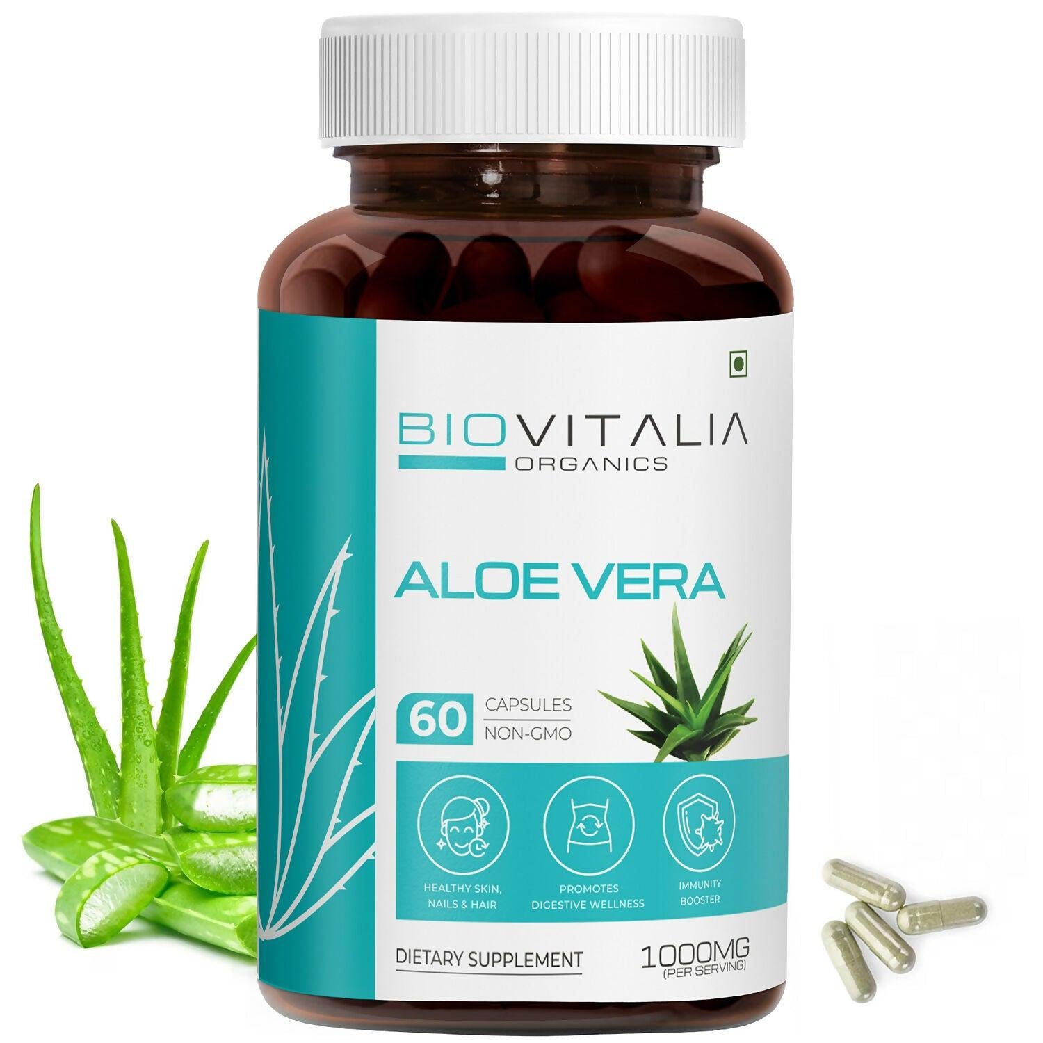 Biovitalia Organics Aloe Vera Capsule For Nourish Skin & Hairs