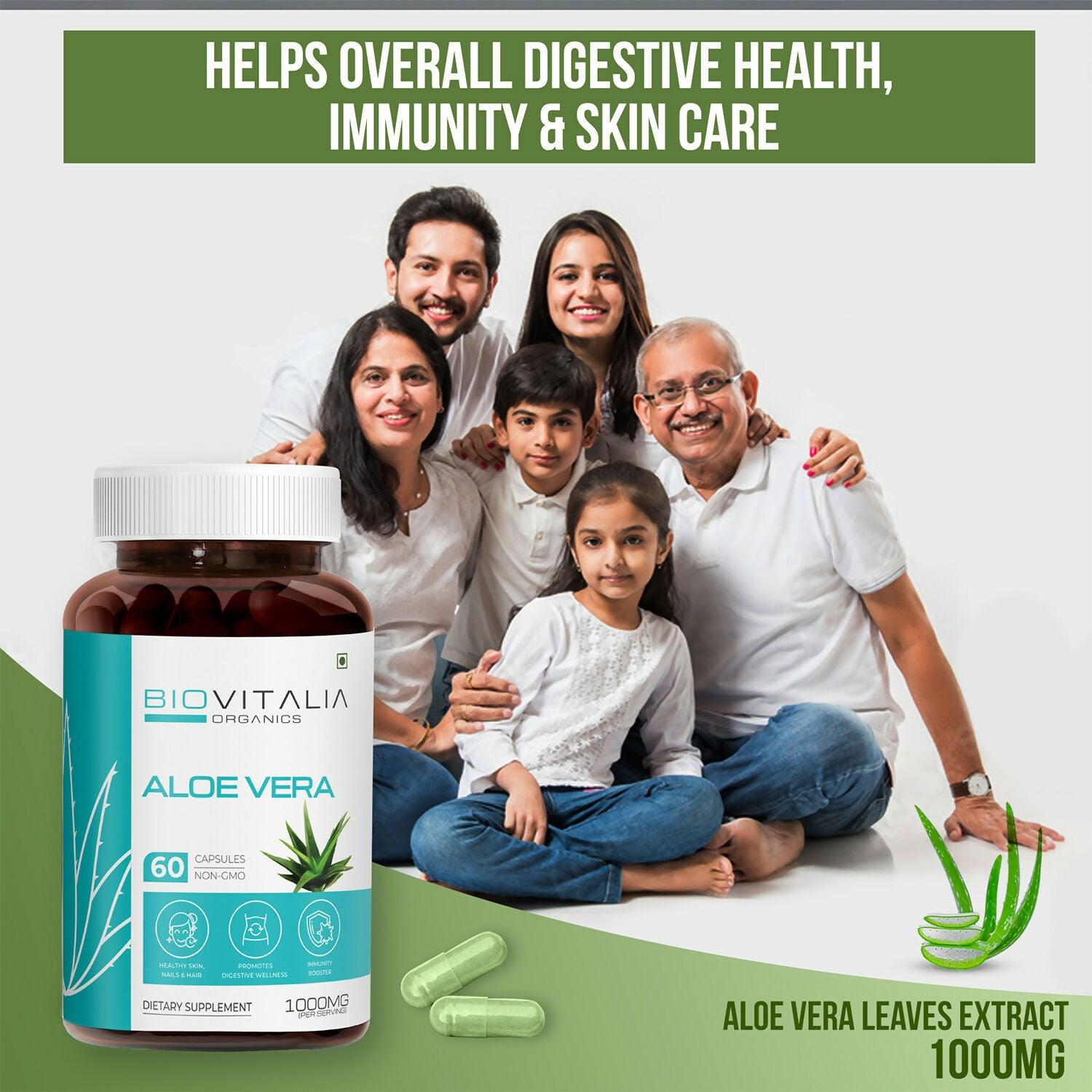 Biovitalia Organics Aloe Vera Capsule For Nourish Skin & Hairs
