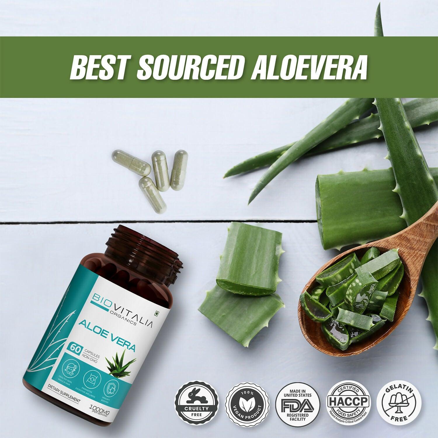 Biovitalia Organics Aloe Vera Capsule For Nourish Skin & Hairs