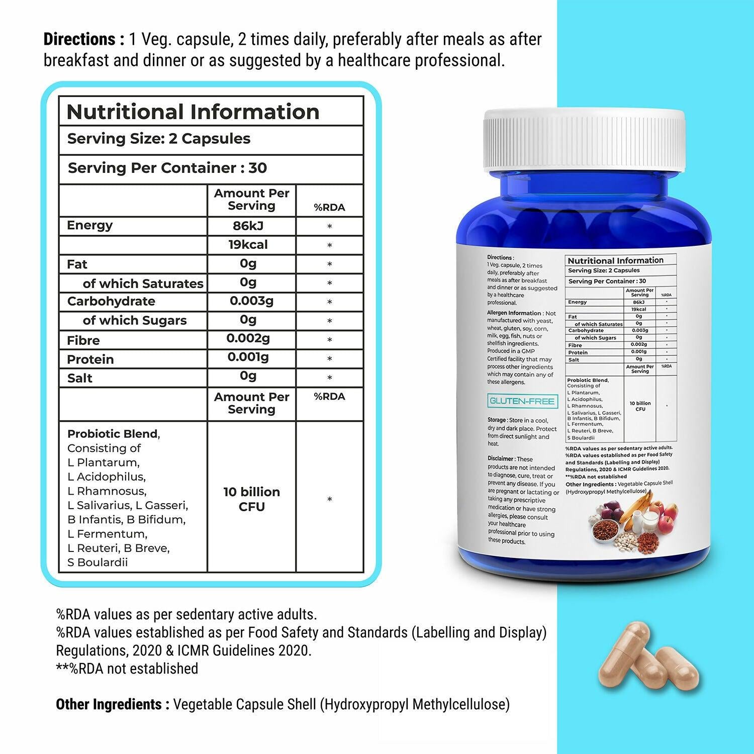 Biovitalia Organics Probiotics Capsules For Men & Women