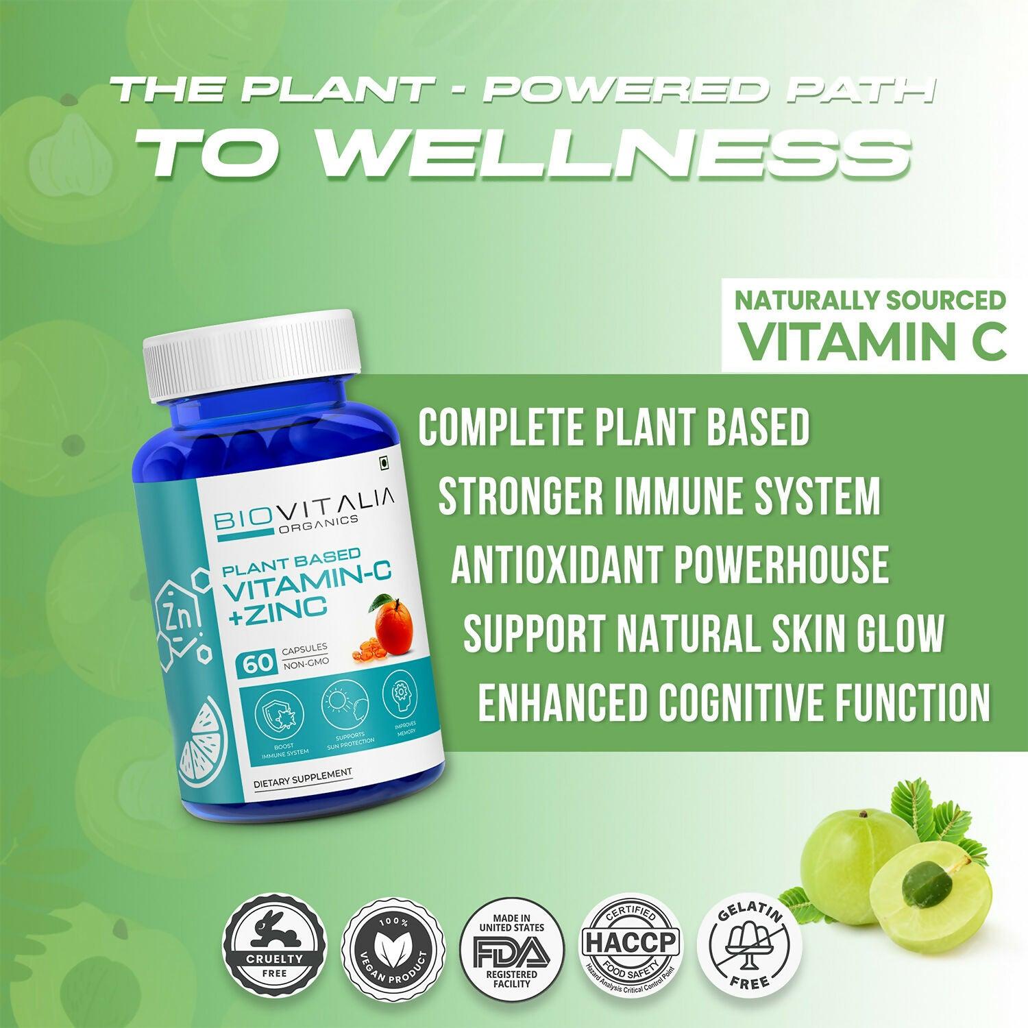 Biovitalia Organics Vitamin C + Zinc Capsules