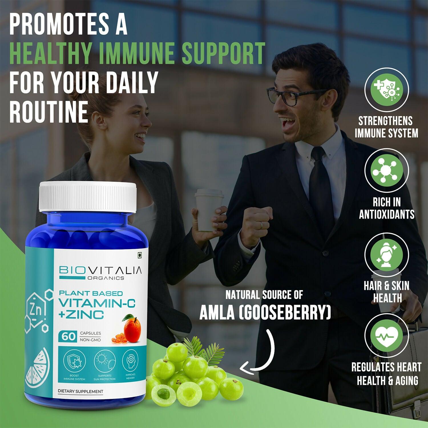 Biovitalia Organics Vitamin C + Zinc Capsules