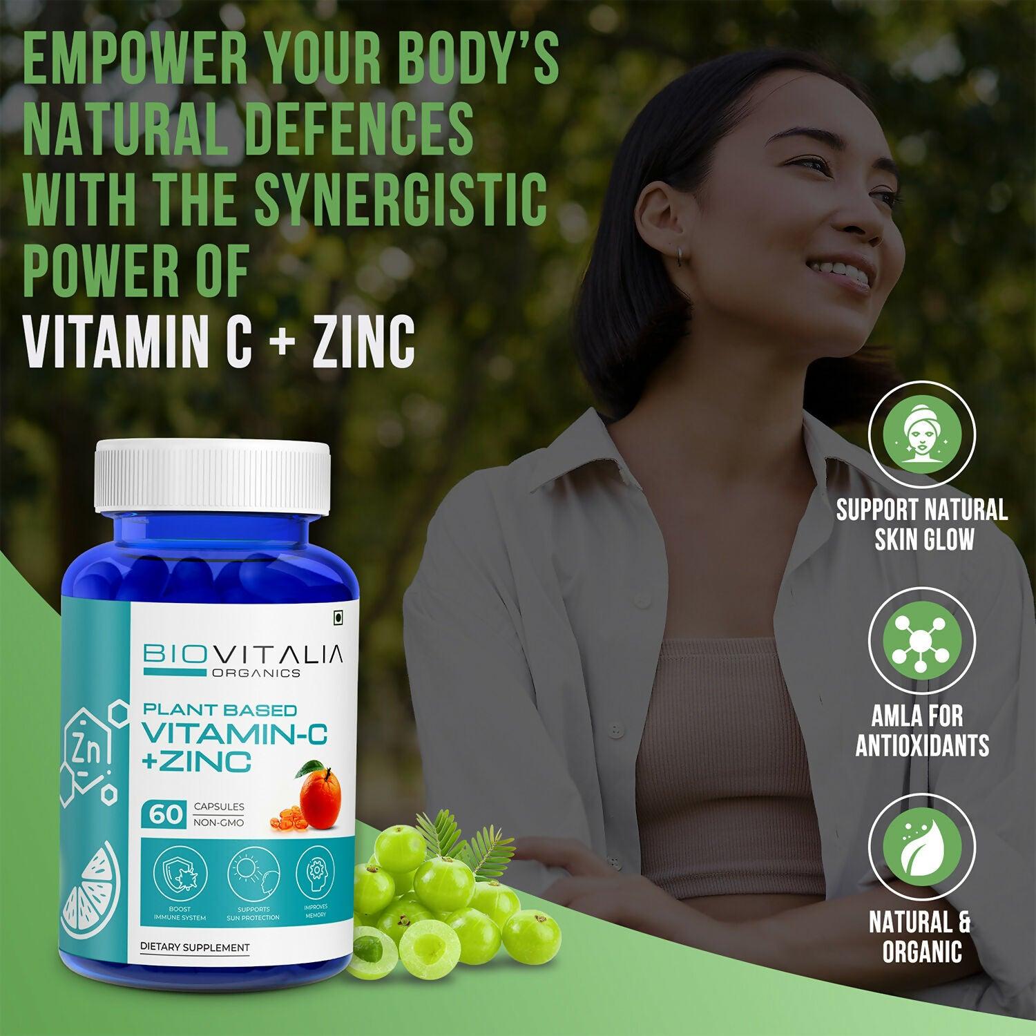 Biovitalia Organics Vitamin C + Zinc Capsules