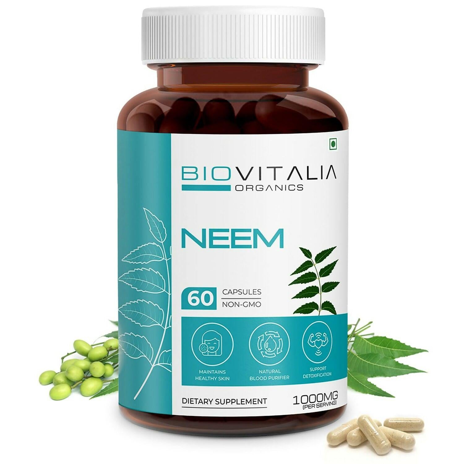 Biovitalia Organics Neem Capsules For Healthy Skin & Hair