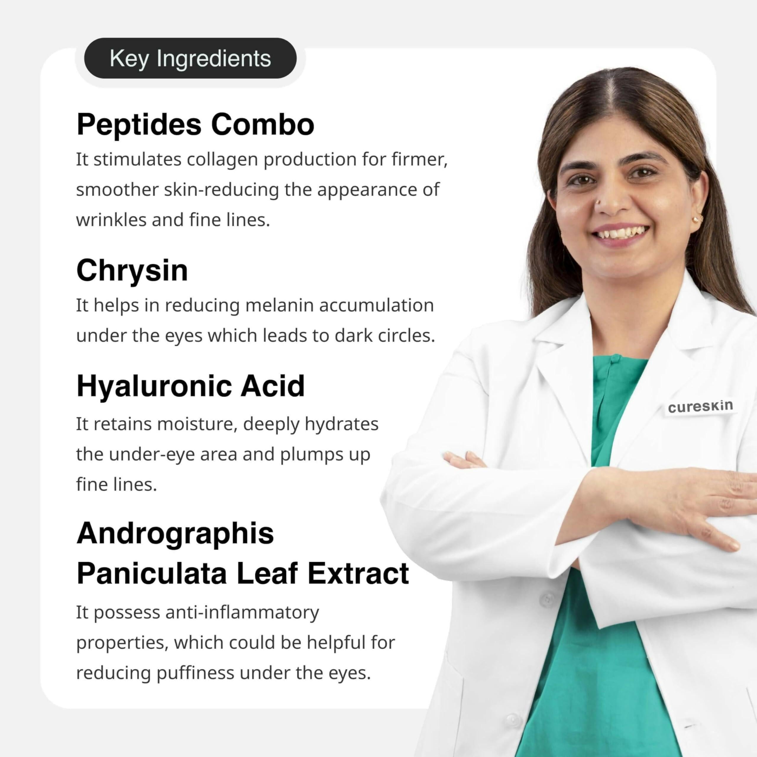 Cureskin Bio-Peptide Under Eye Cream for Dark Circles