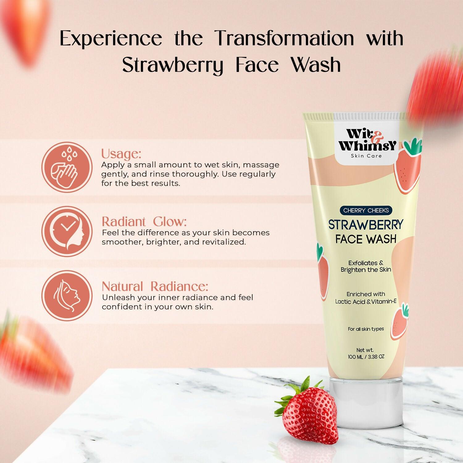 Wit and Whimsy Strawberry Face wash For Glowing Skin
