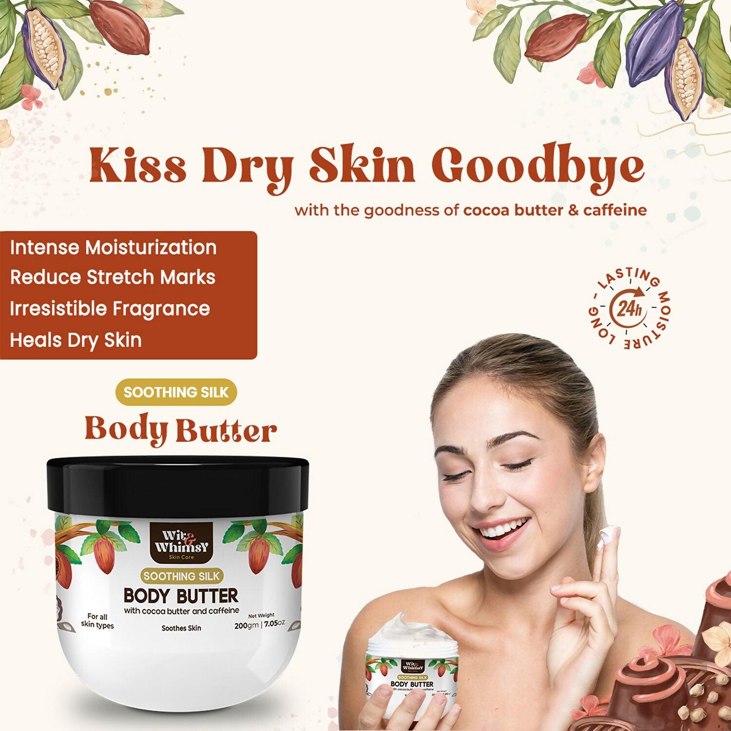 Wit and Whimsy Body Butter with cocoa butter and caffeine