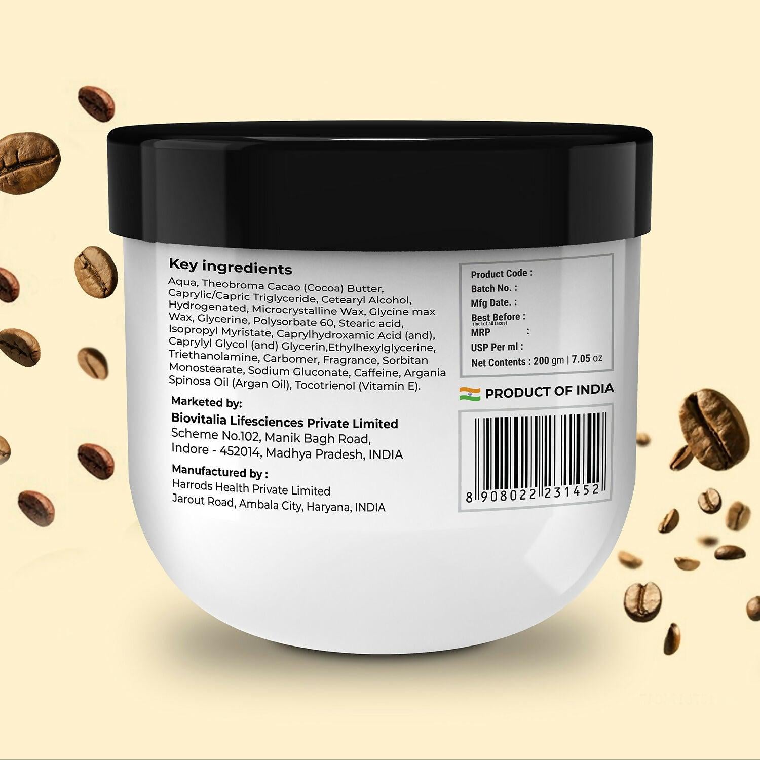 Wit and Whimsy Body Butter with cocoa butter and caffeine