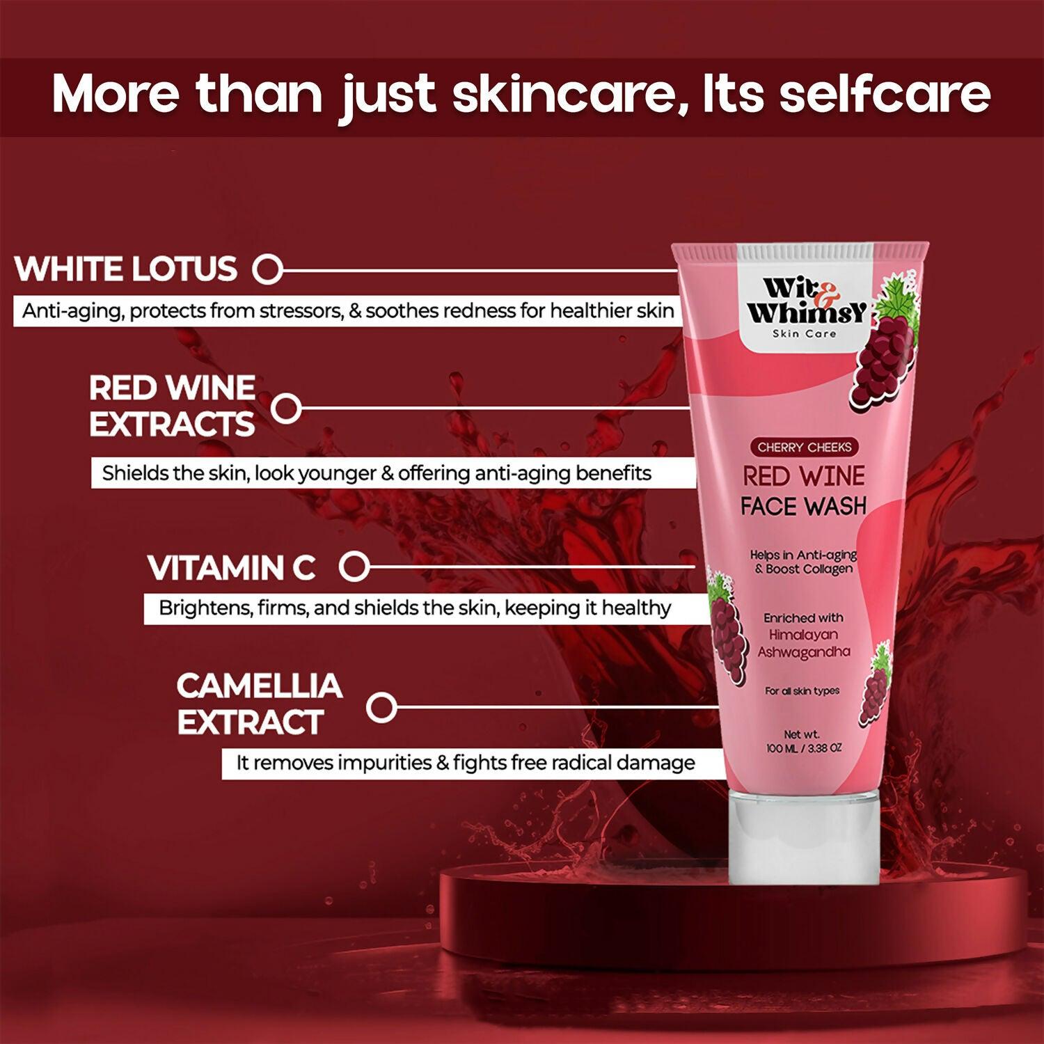 Wit and Whimsy Red Wine Face Wash For Anti-Aging & Reduces Wrinkles