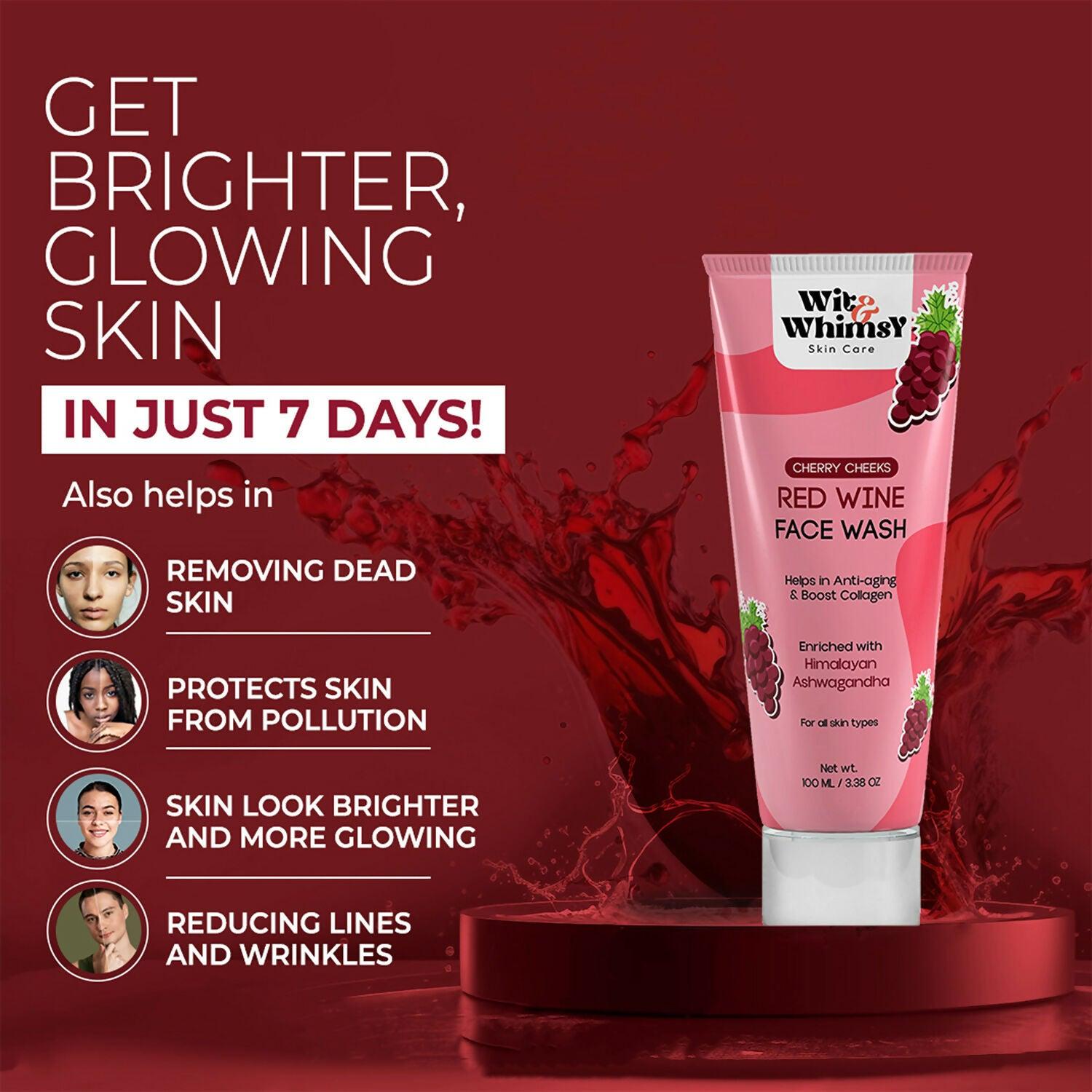 Wit and Whimsy Red Wine Face Wash For Anti-Aging & Reduces Wrinkles