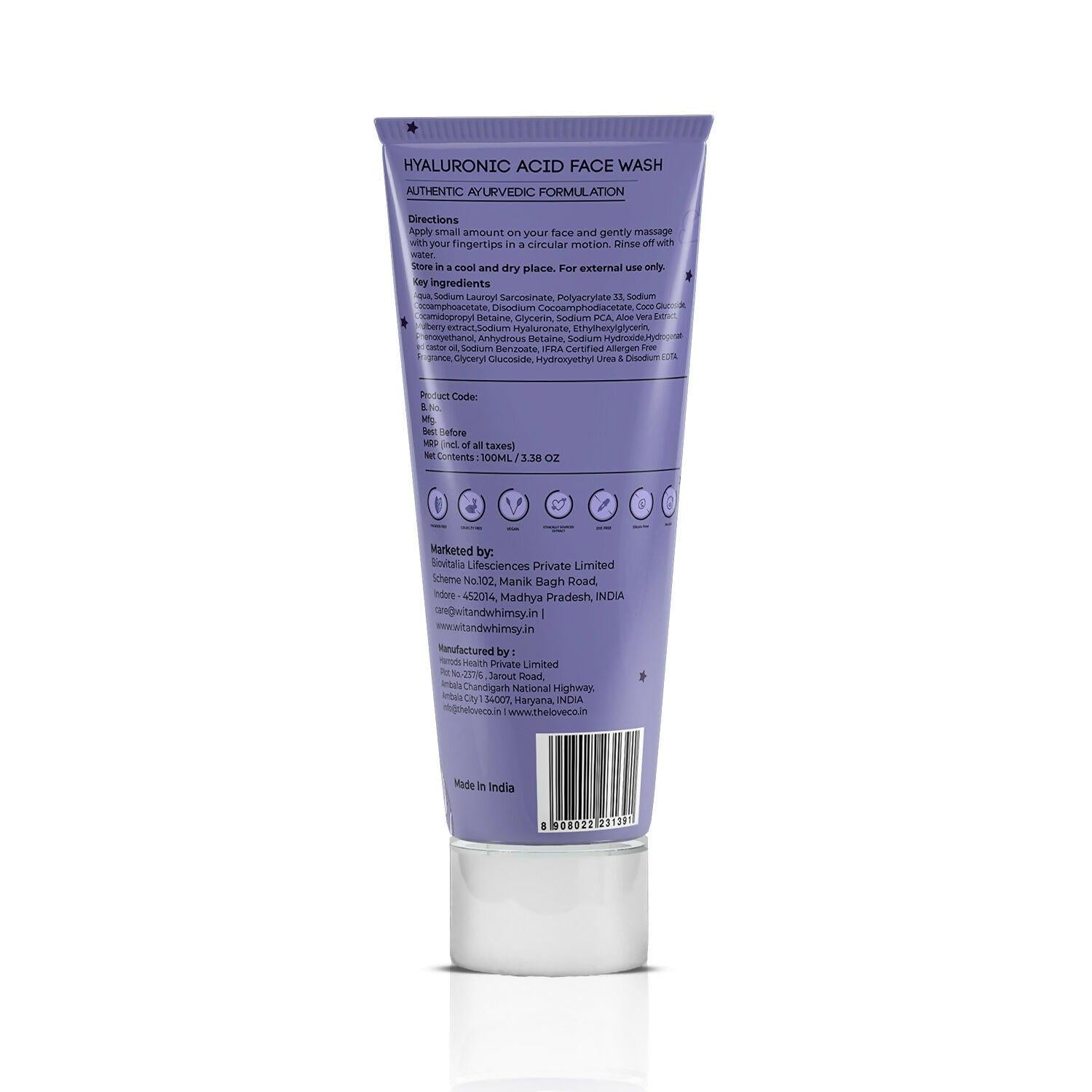 Wit and Whimsy Hyaluronic Acid Face Wash