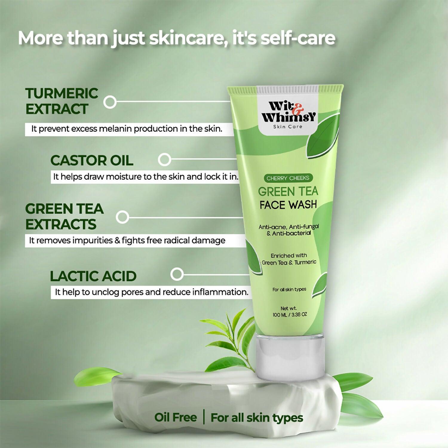 Wit and Whimsy Green Tea Anti-Acne Anti-Fungal & Anti-Bacterial Face Wash