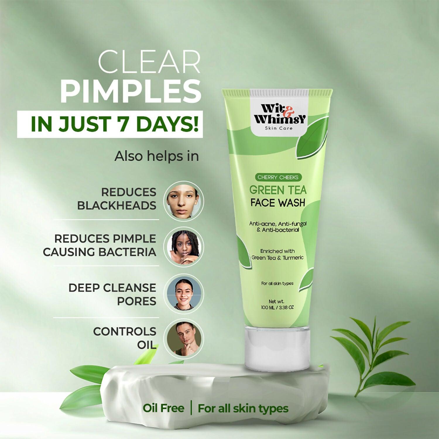 Wit and Whimsy Green Tea Anti-Acne Anti-Fungal & Anti-Bacterial Face Wash